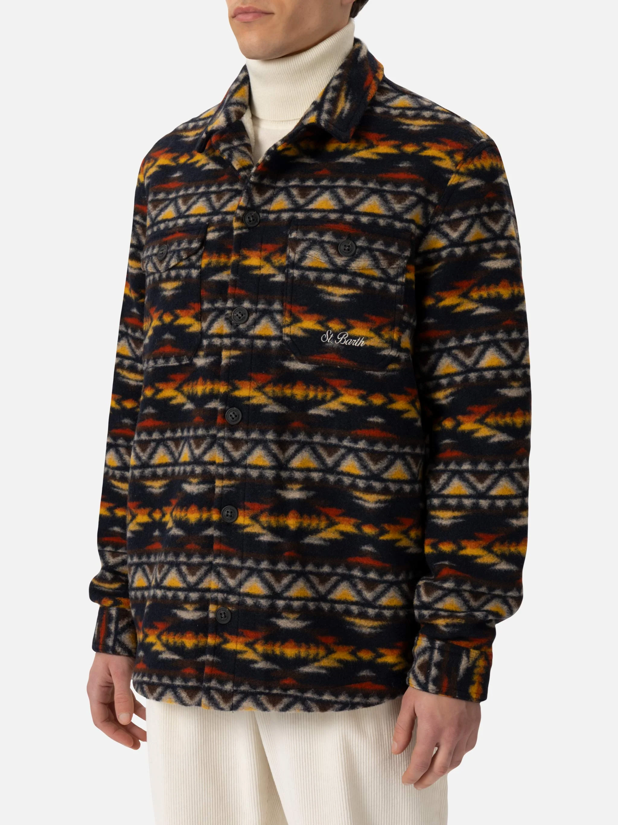 Landeck wool blend jacket with navajo pattern