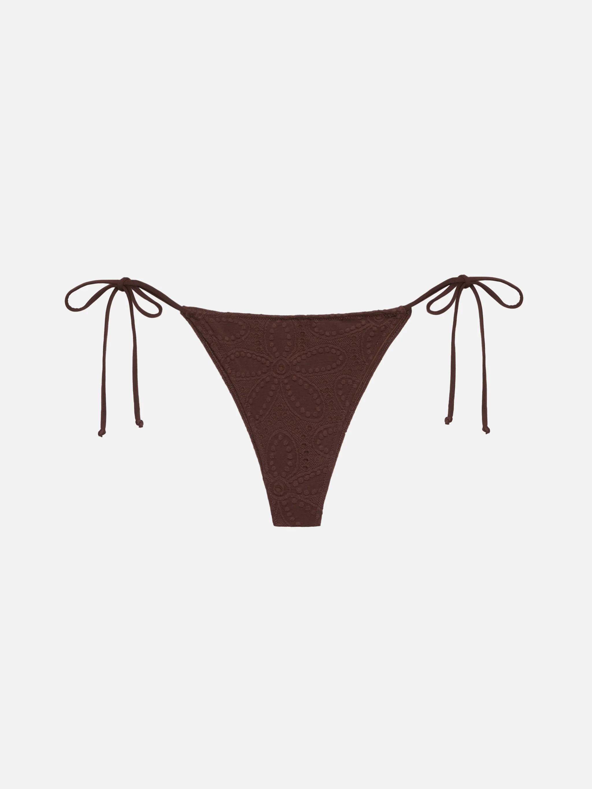 Marielle brown Sangallo lace classic swim briefs