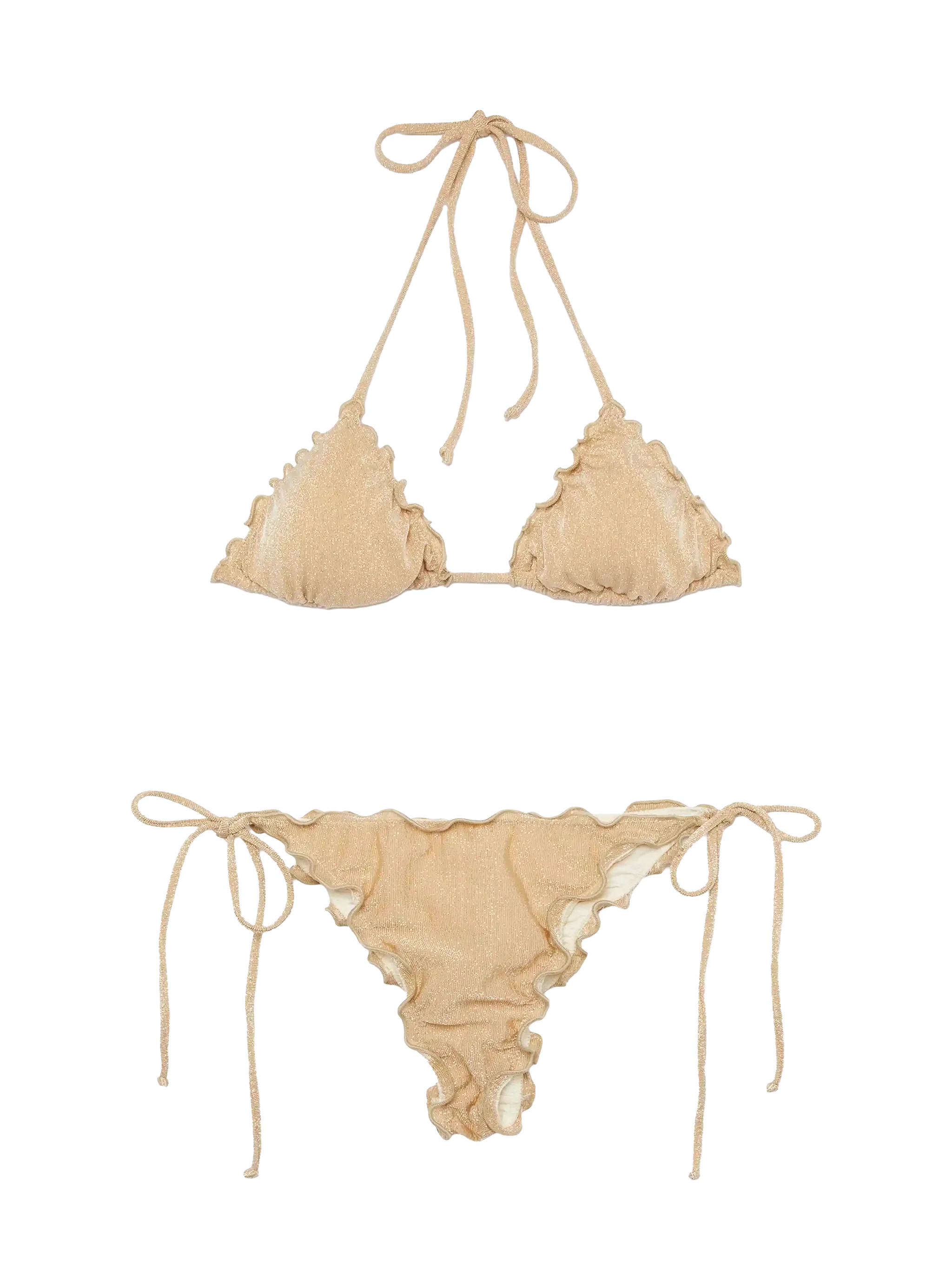 Classic triangle bikini Sagittarius Miami in gold lurex