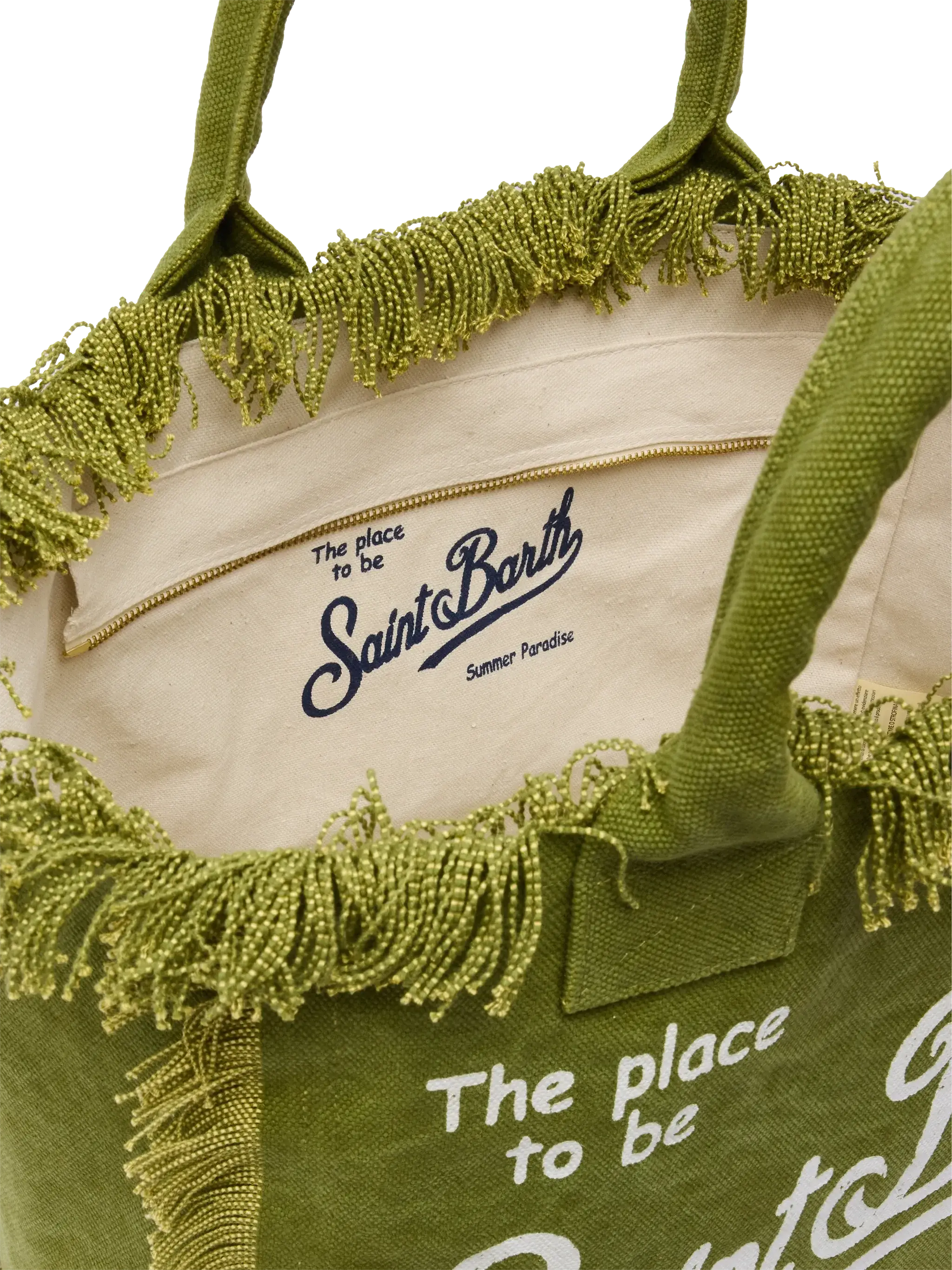 Military green cotton canvas Vanity tote bag - Image 5