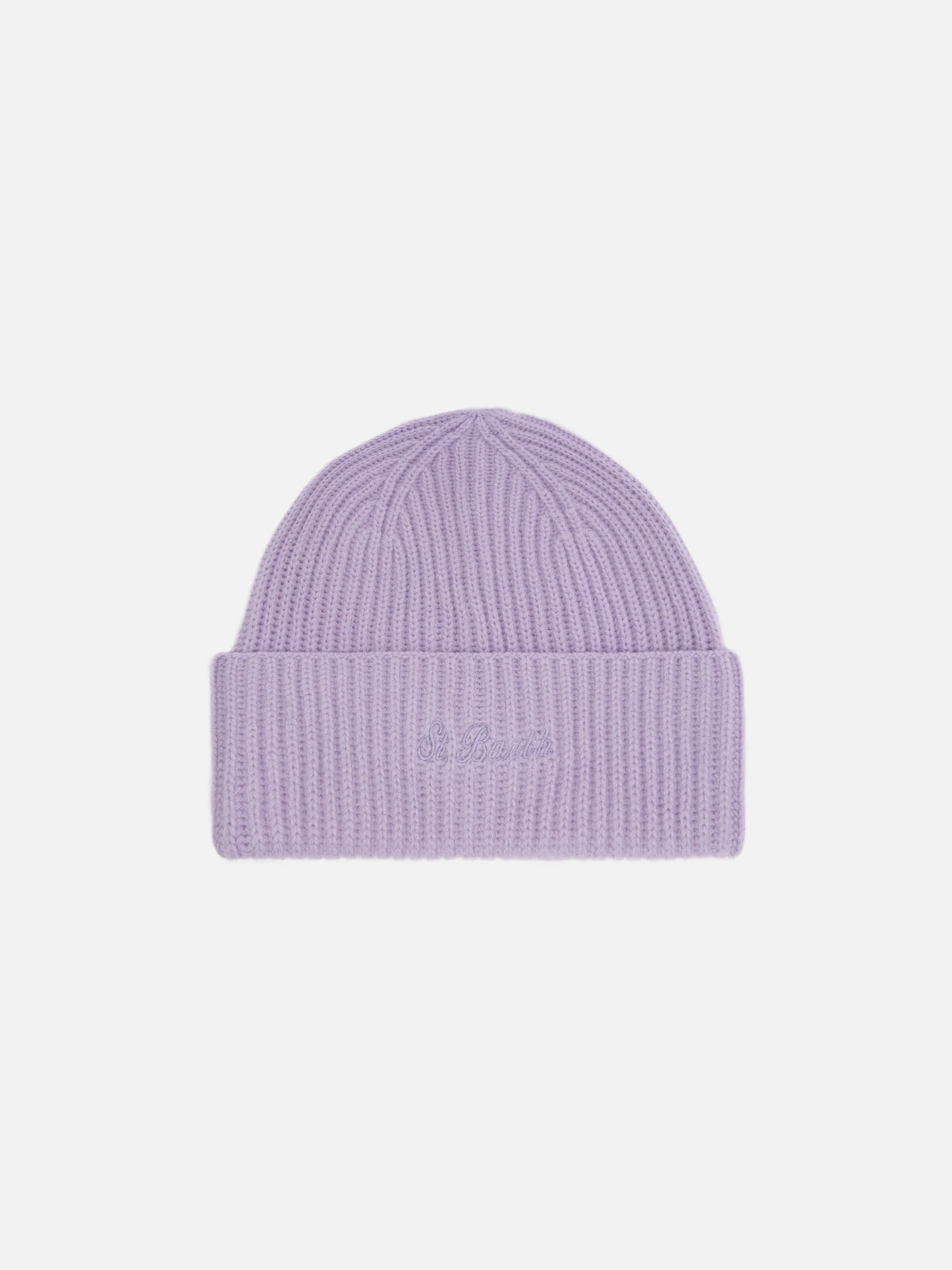 Moss Beanie in lilac 100% WOOL with St. Barth embroidery