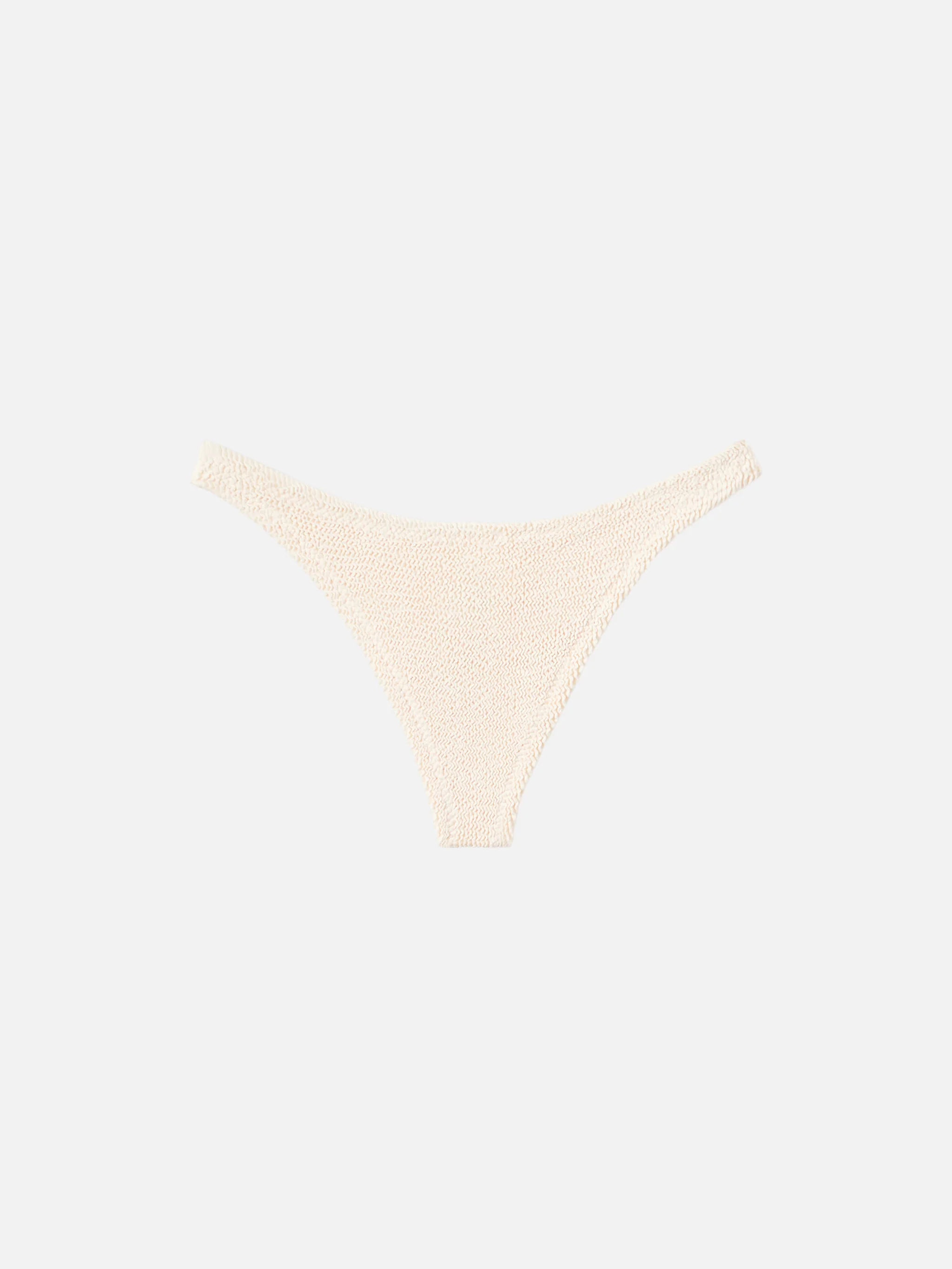 Naomi beige crinkle cheeky swim briefs