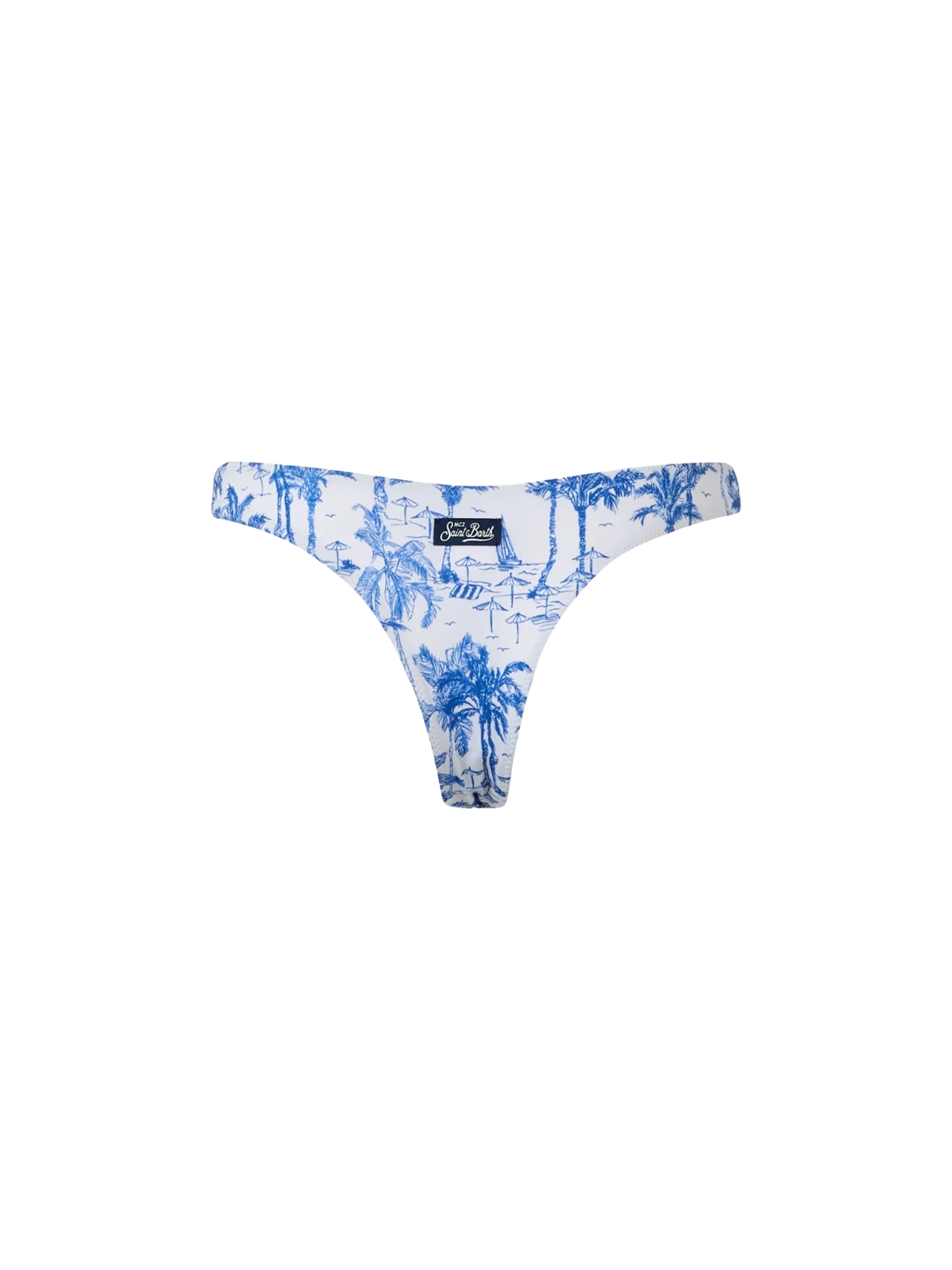 Naomi cheeky swim briefs with toile de jouy print - Image 2