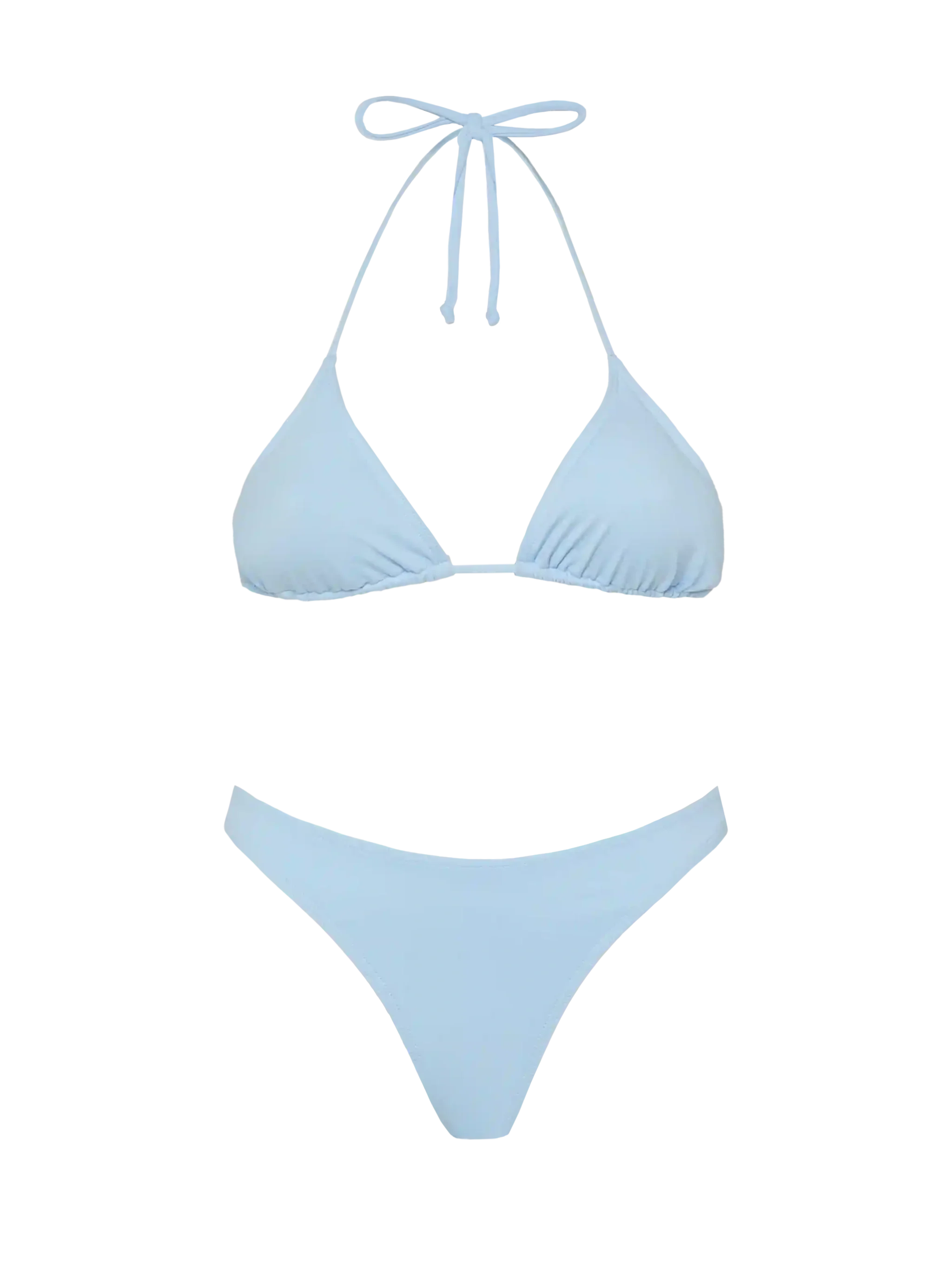 Leah Naomi light blue bikini with triangle top and cheeky briefs