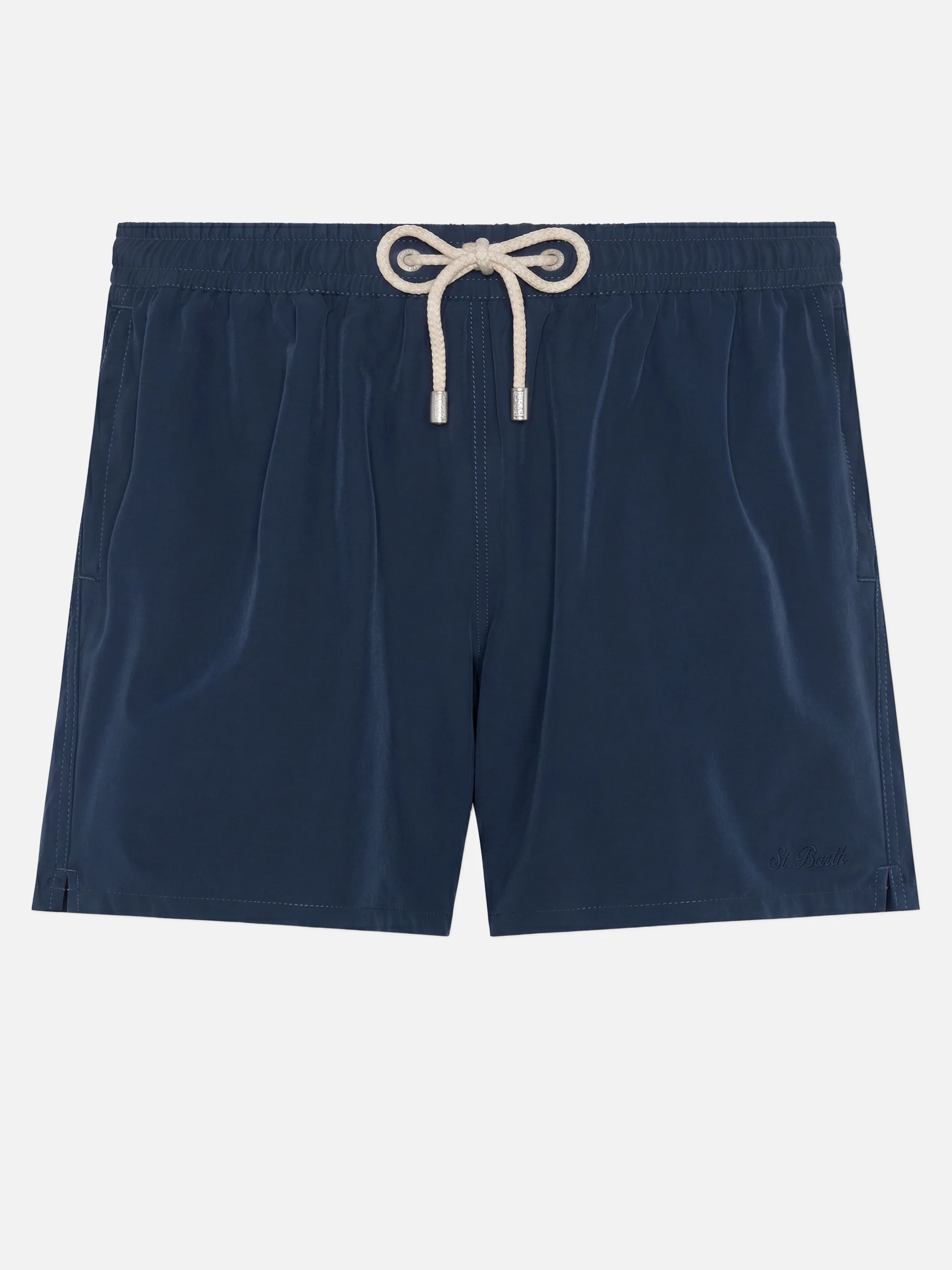 Navy blue Comfort swim shorts with St. Barth embroidery