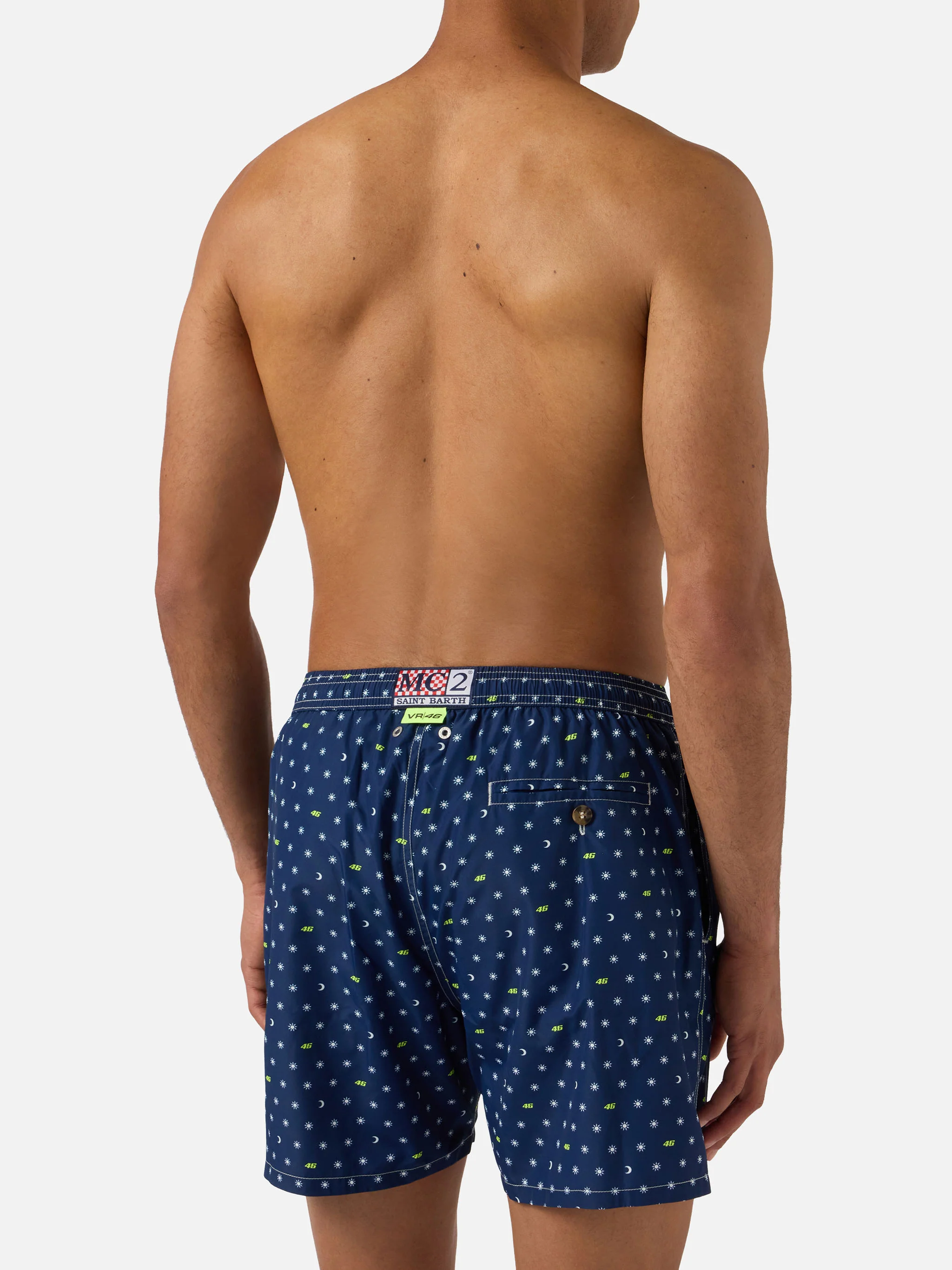 Navy blue Lighting Micro swim shorts with VR46 all-over print | VR46 SPECIAL EDITION - Image 5