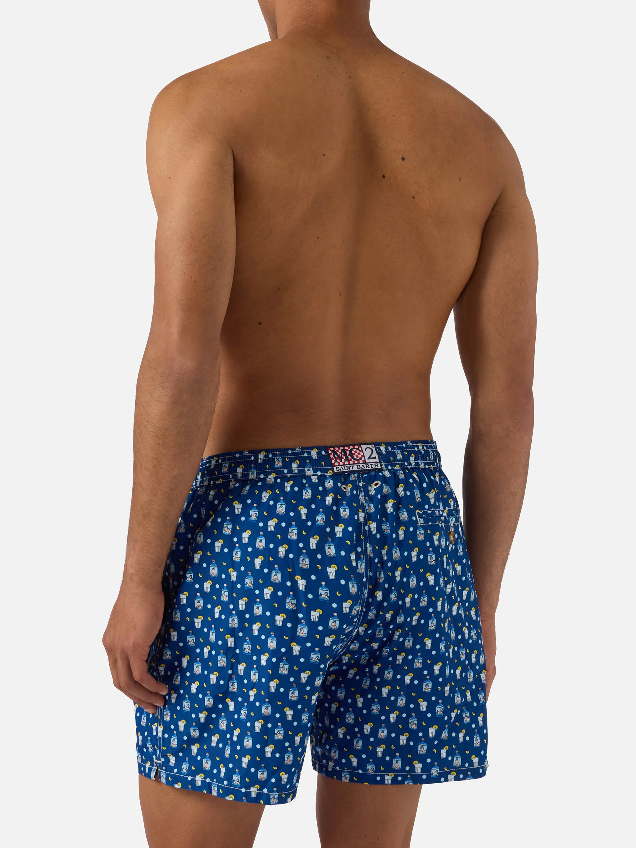 Navy Lighting Micro swim shorts with sexy gin all-over print - Image 5