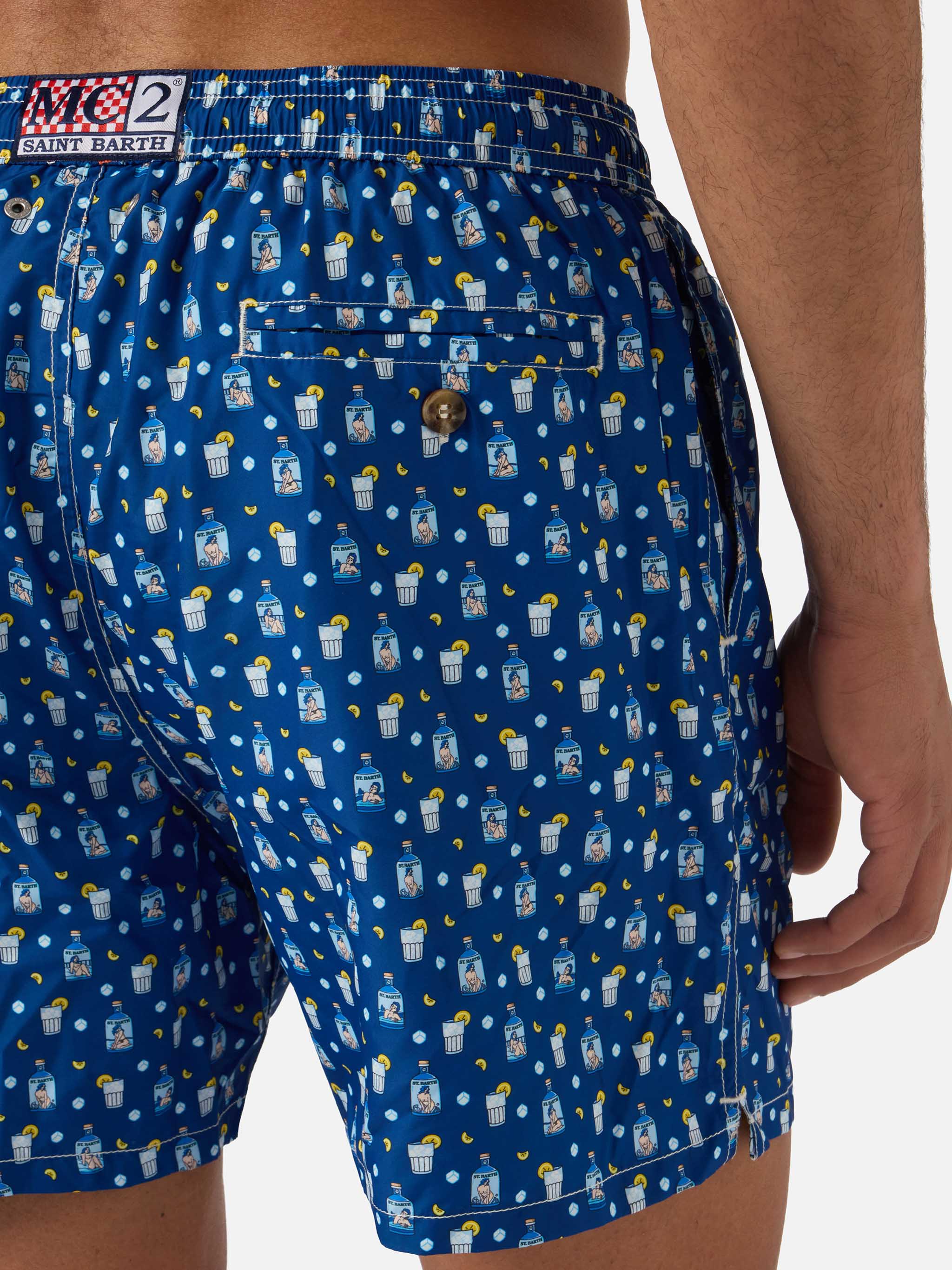 Navy Lighting Micro swim shorts with sexy gin all-over print - Image 6