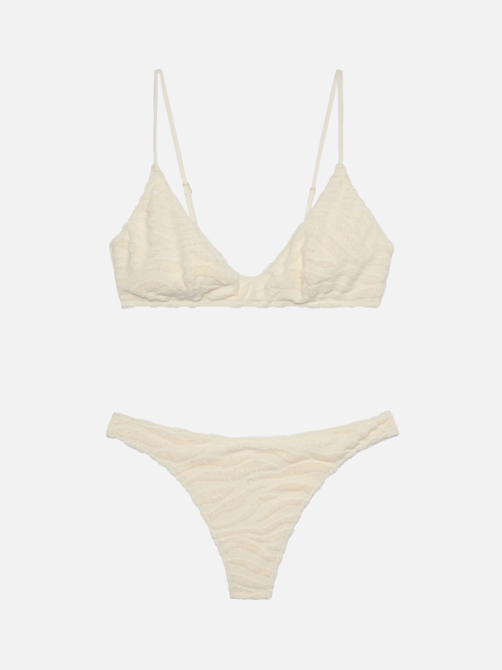Zebra terry embossed scoop bralette bikini Paloma Naomi