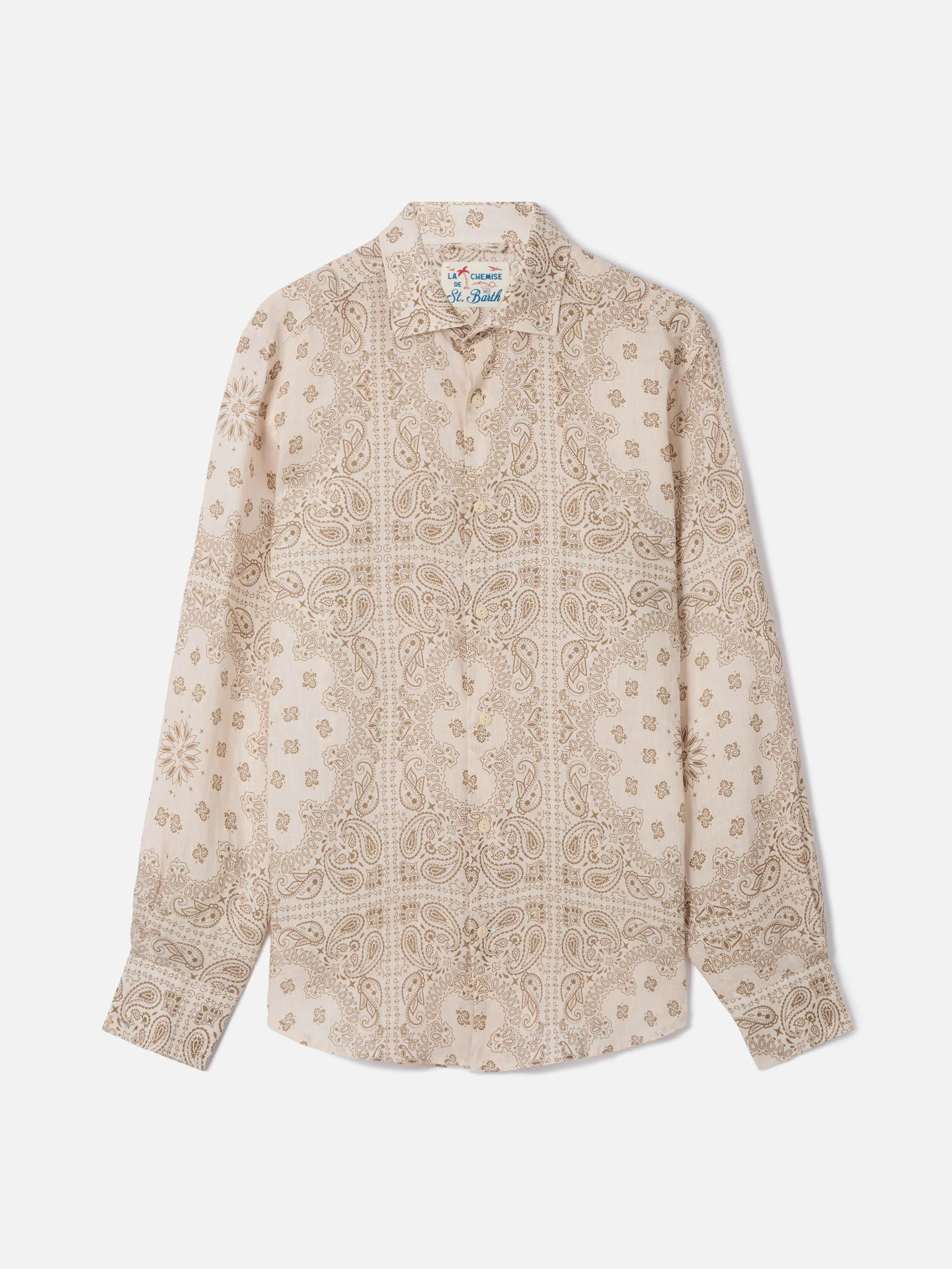Pamplona linen shirt with all-over bandana print - Image 4