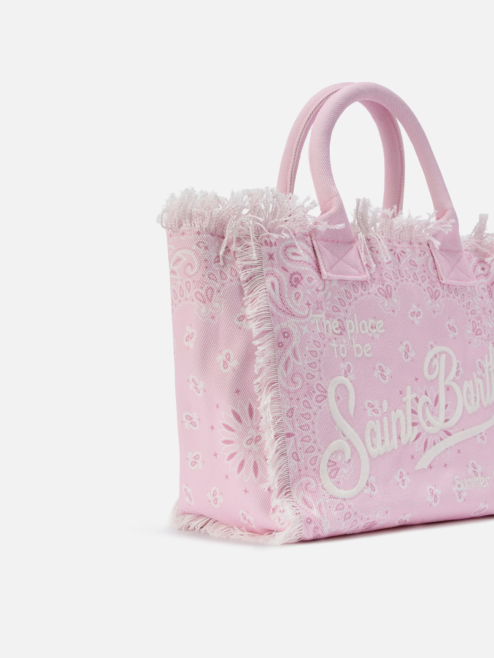 Pink canvas Vanity regular bag with bandana print - Image 2