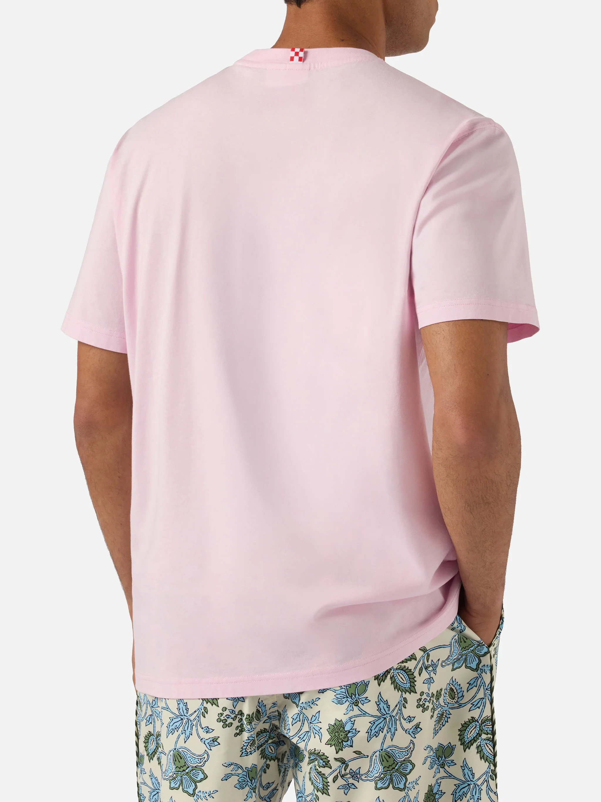 Pink Dover cotton t-shirt with logo embroidery - Image 4