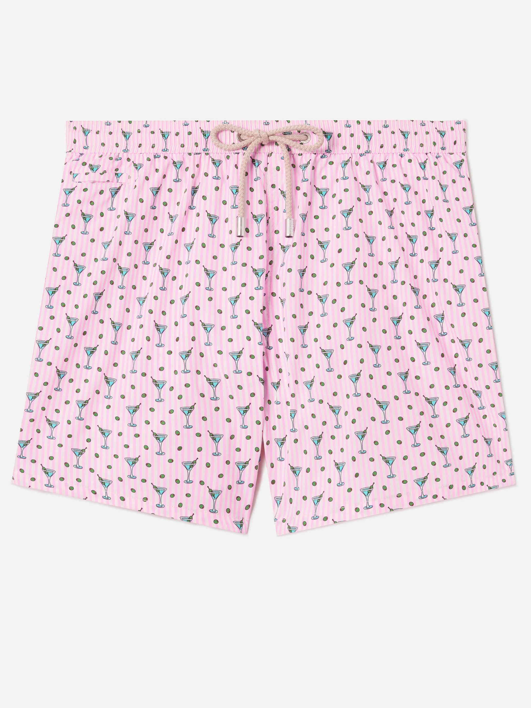 Pink Lighting Micro swim shorts with all-over cocktail print