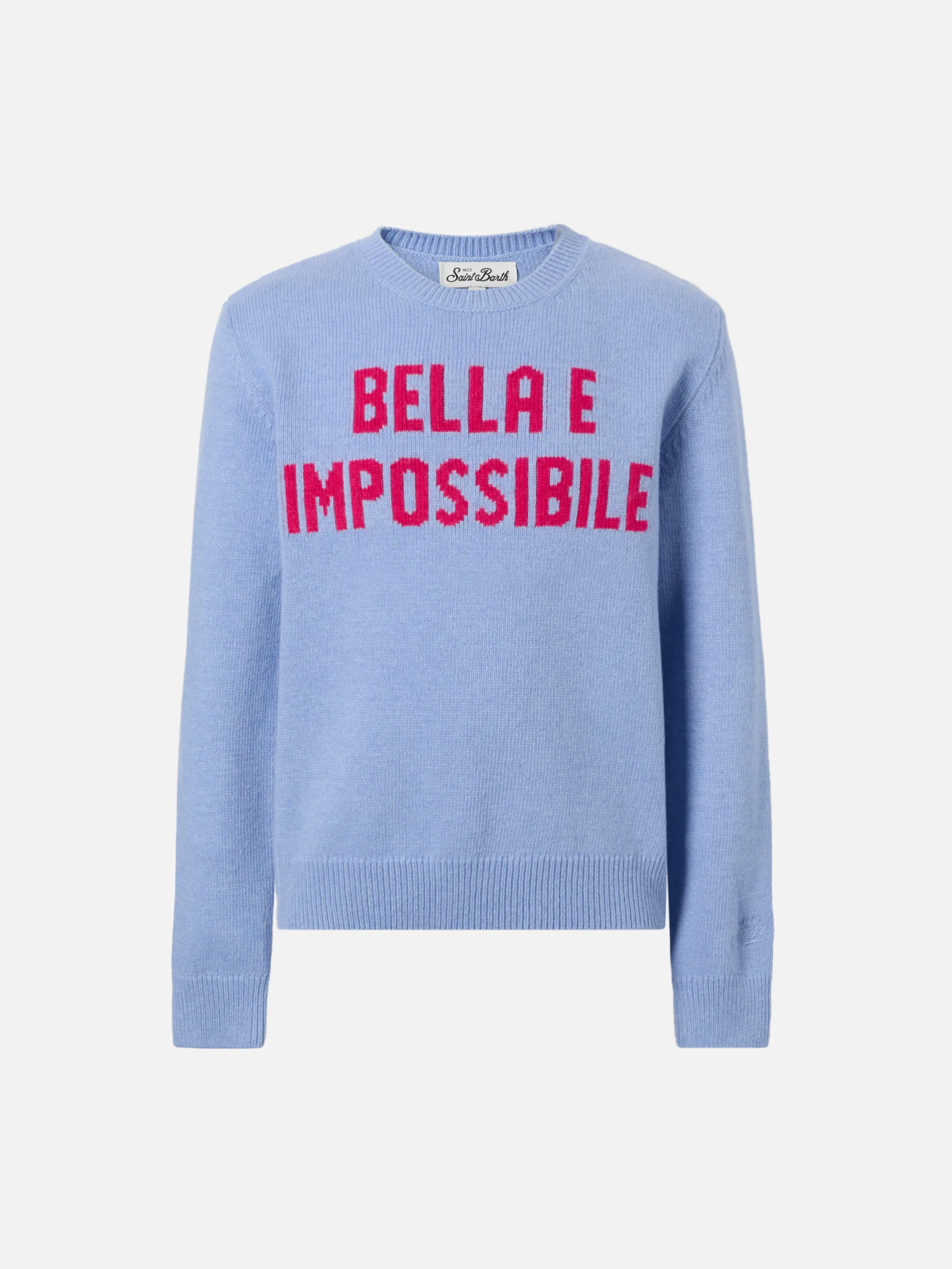 Princess cashmere-blend crewneck with Bella e Impossibile jacquard
