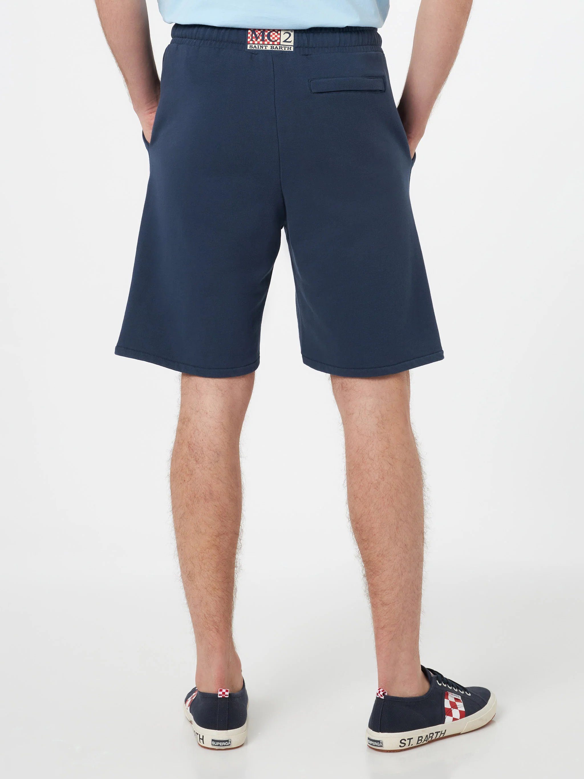 Randle navy blue cotton fleece Bermuda shorts - Image 3
