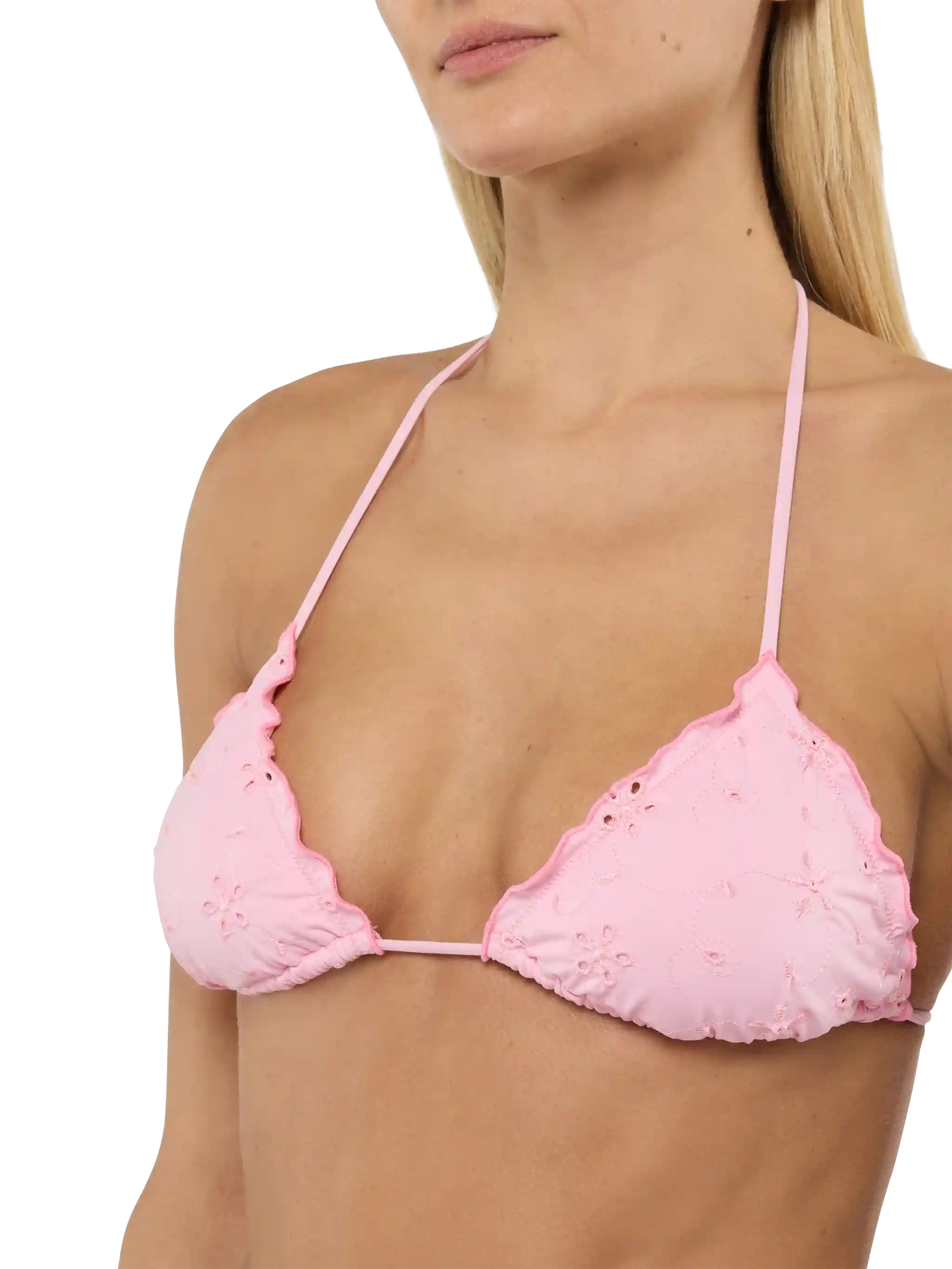 Sagittarius classic pink Sangallo lace triangle top - Image 3