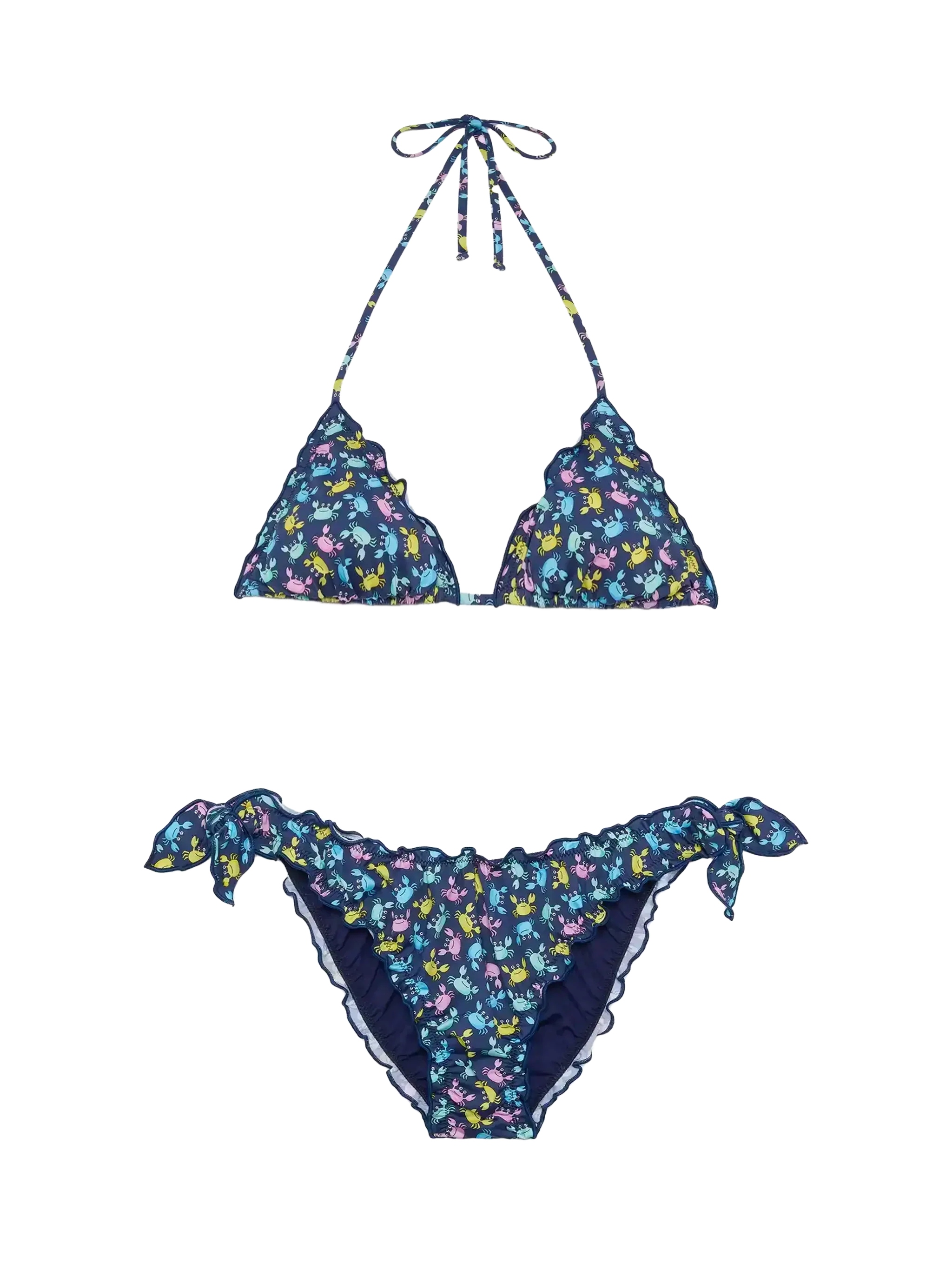 Sarius triangle classic bikini with crab print