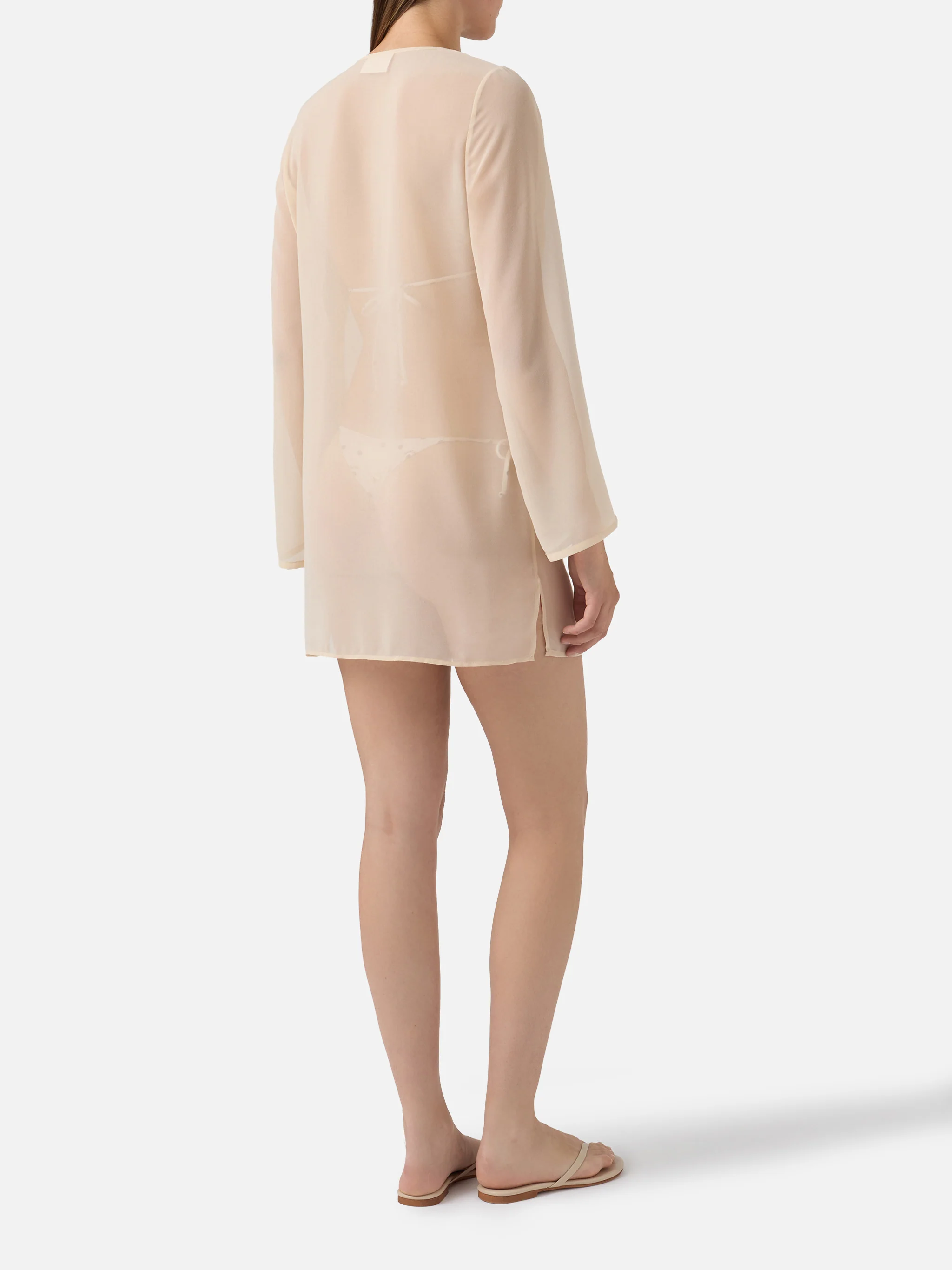 Short Gretah Plate dress in white with logo plaque - Image 3