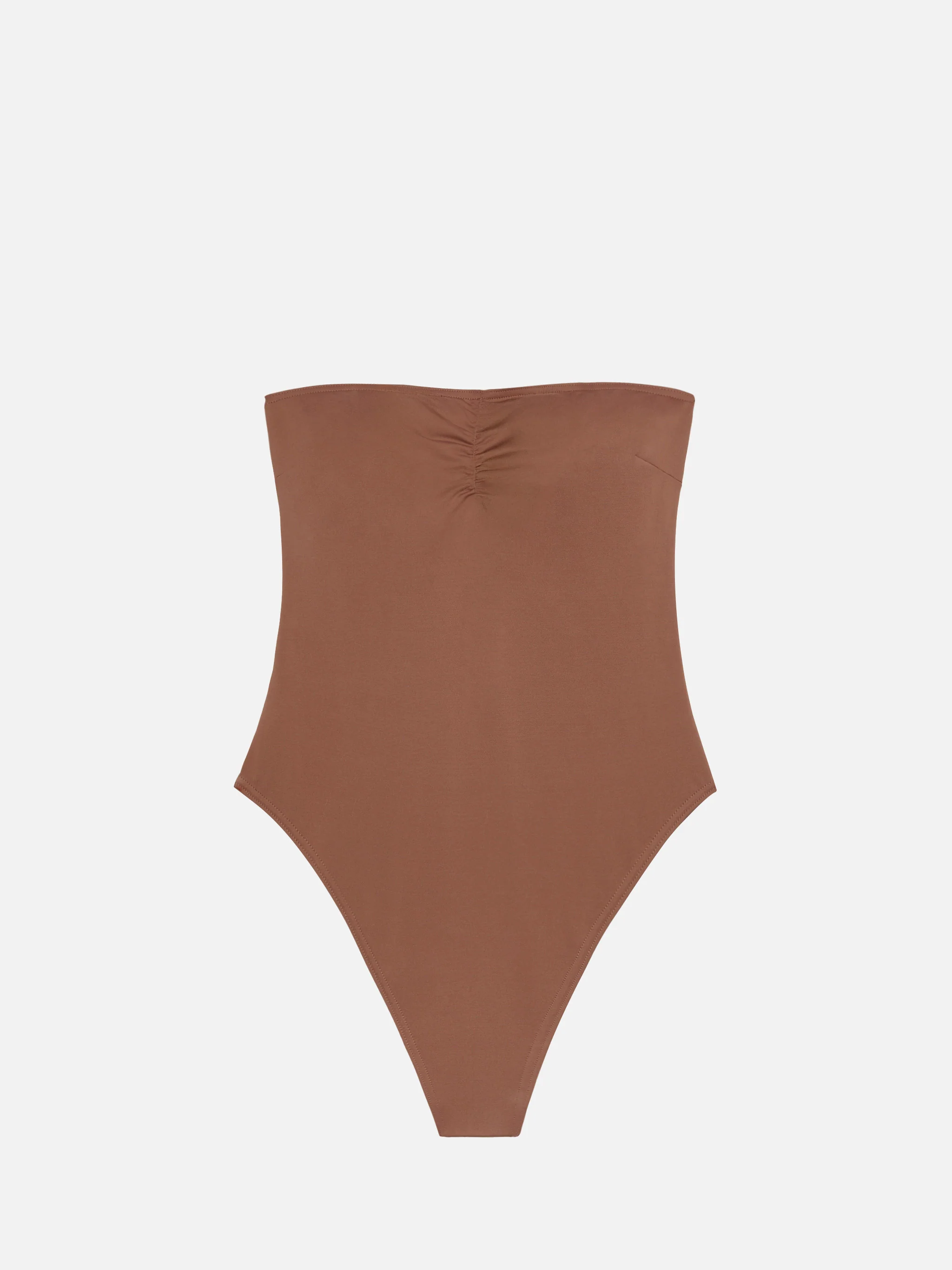 Soleil brown strapless one-piece swimsuit