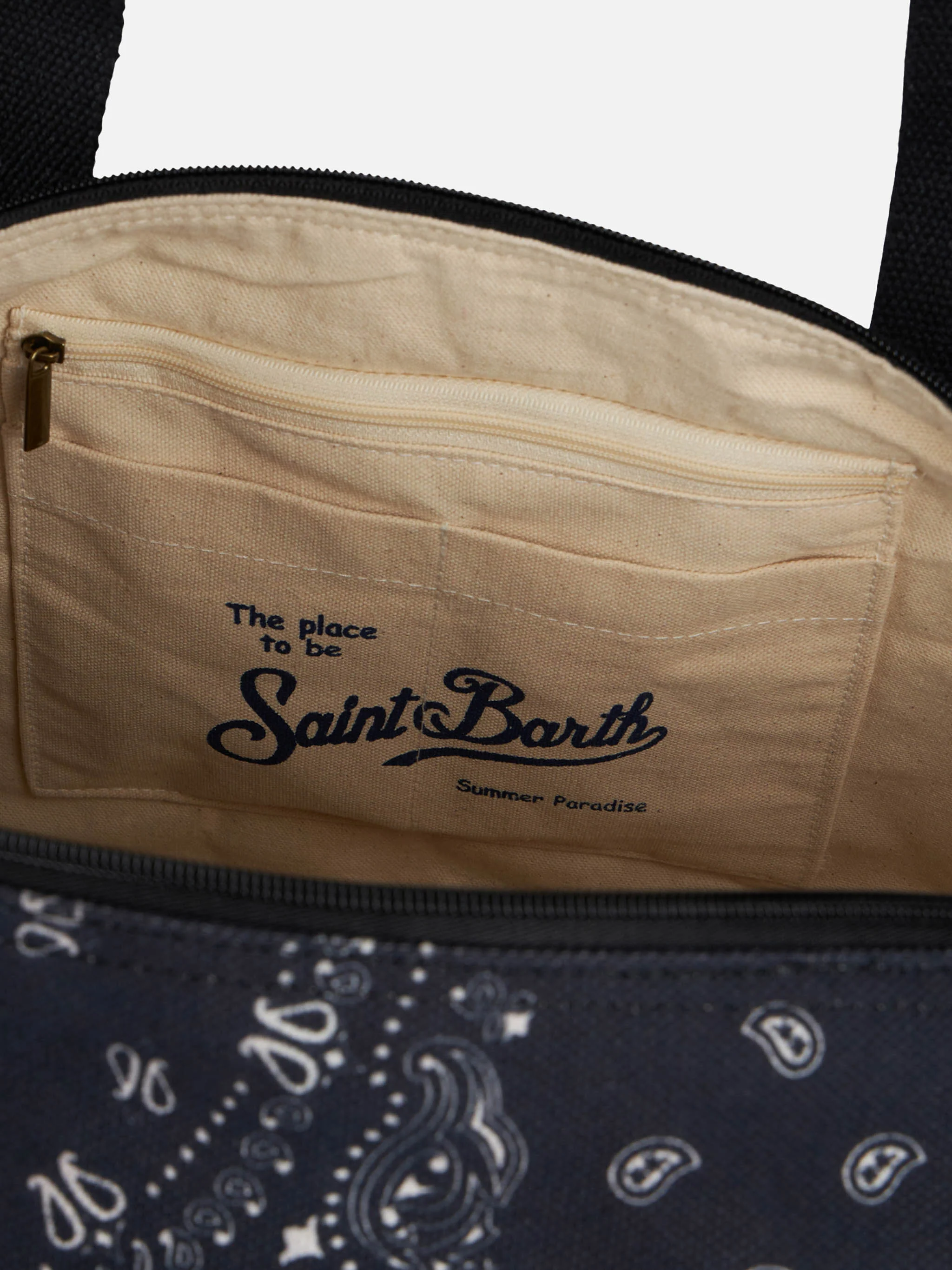 Travel duffel denim bag Jetleg Round bandana print - Image 5