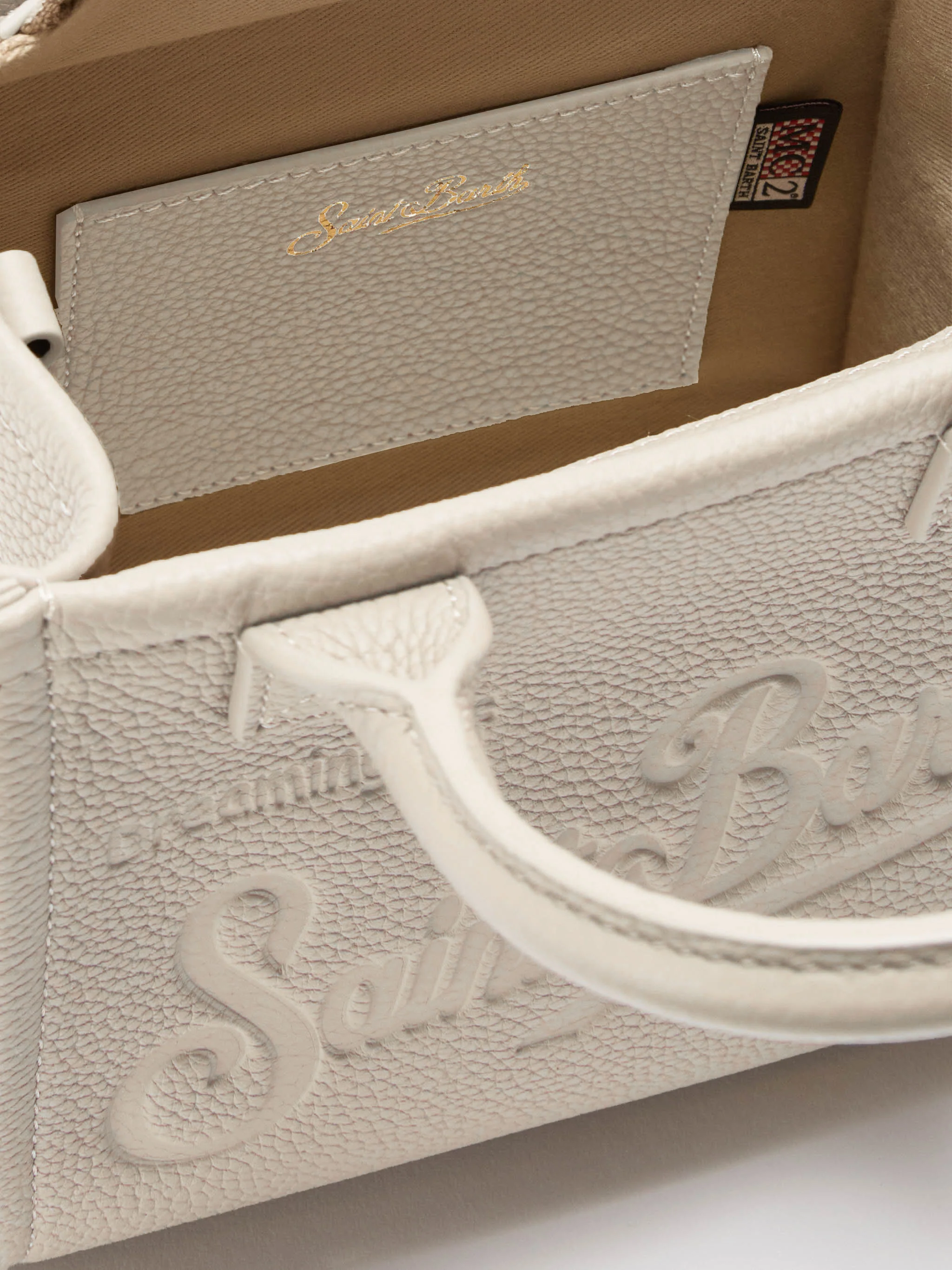 Vanity Bag Midi Shoulder Bag in white hammered leather - Image 4