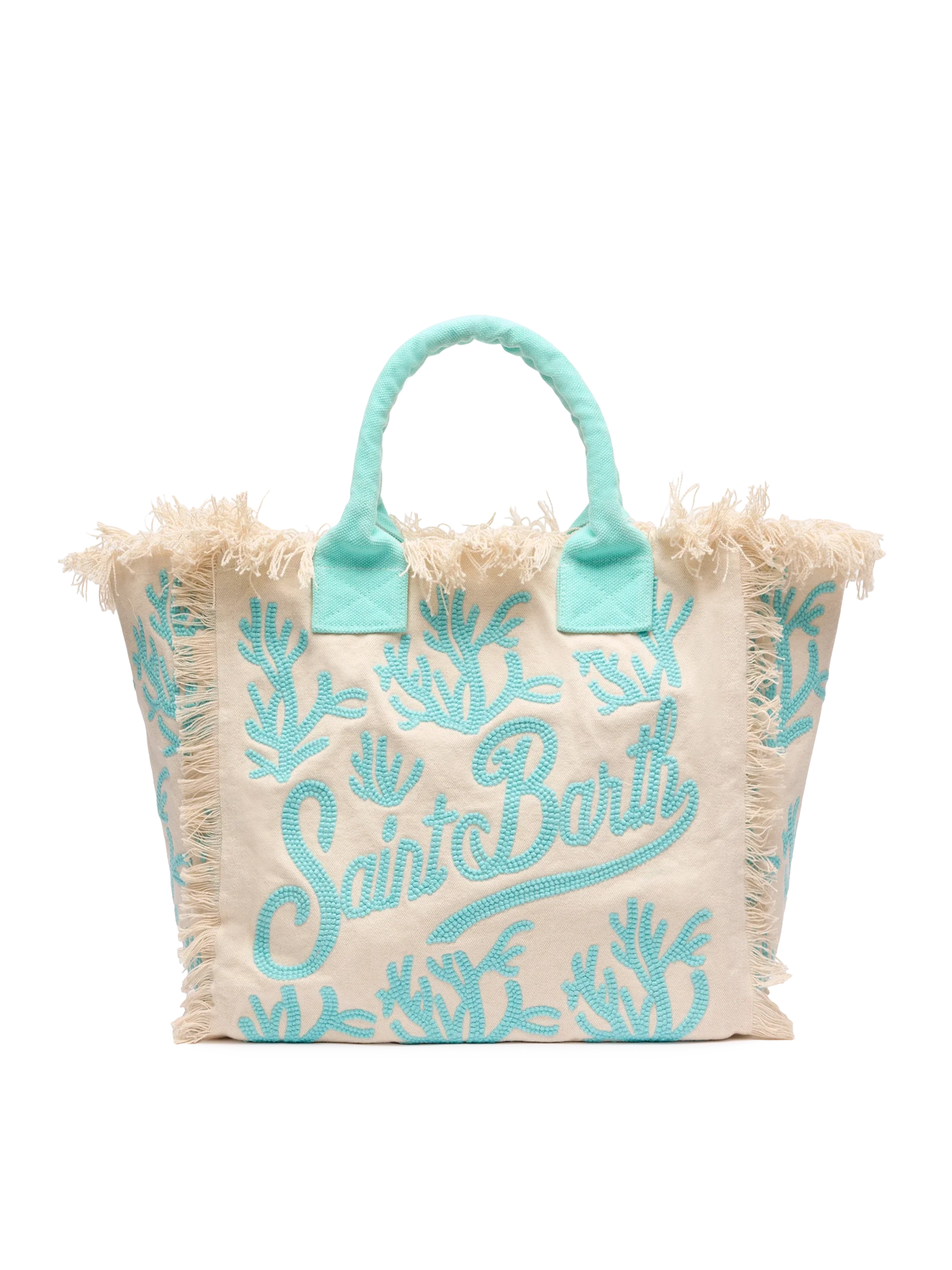 Vanity Rug white and water green cotton tote bag