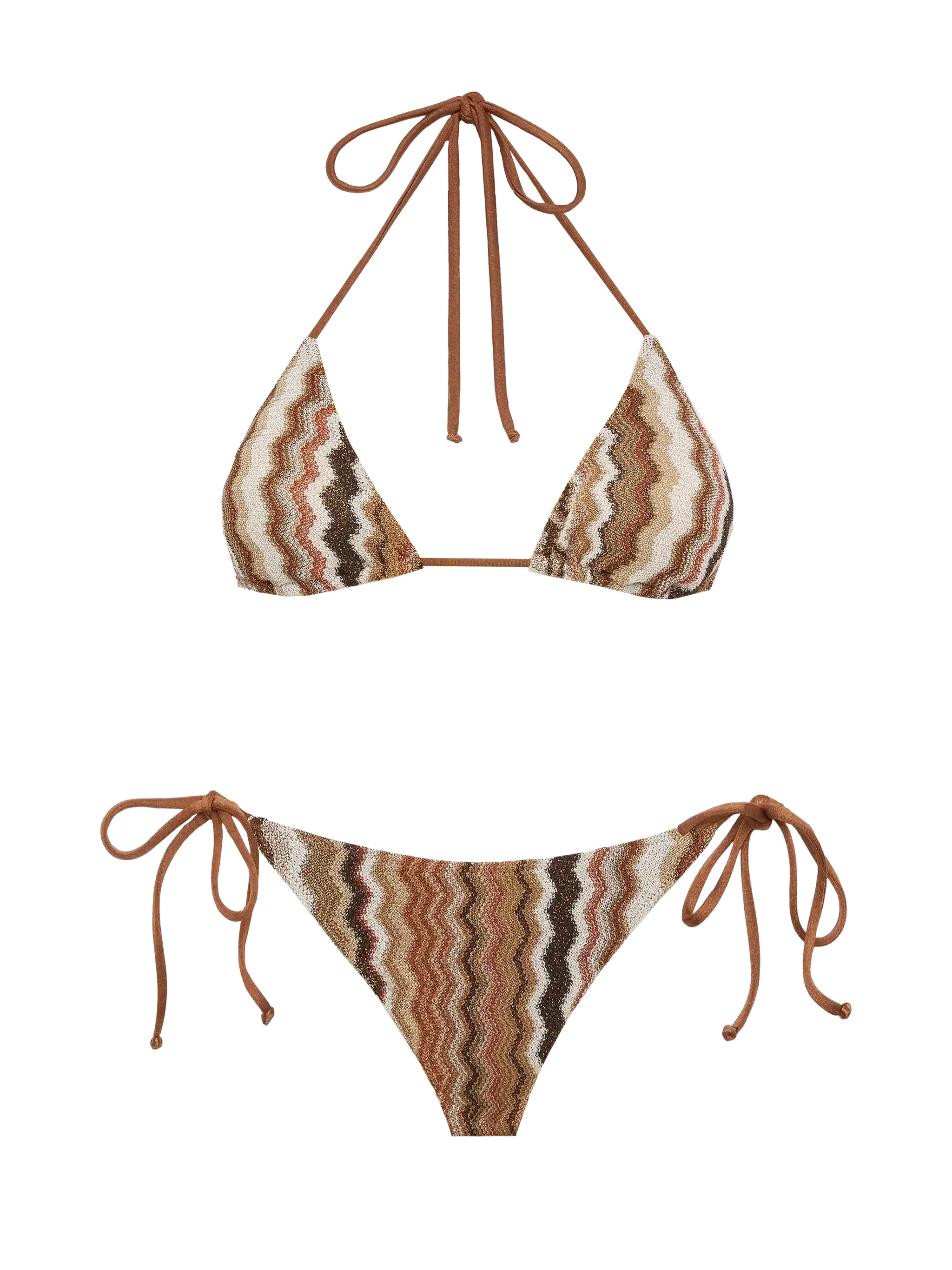 Raschel knit classic bikini Leah Virgo with wave pattern