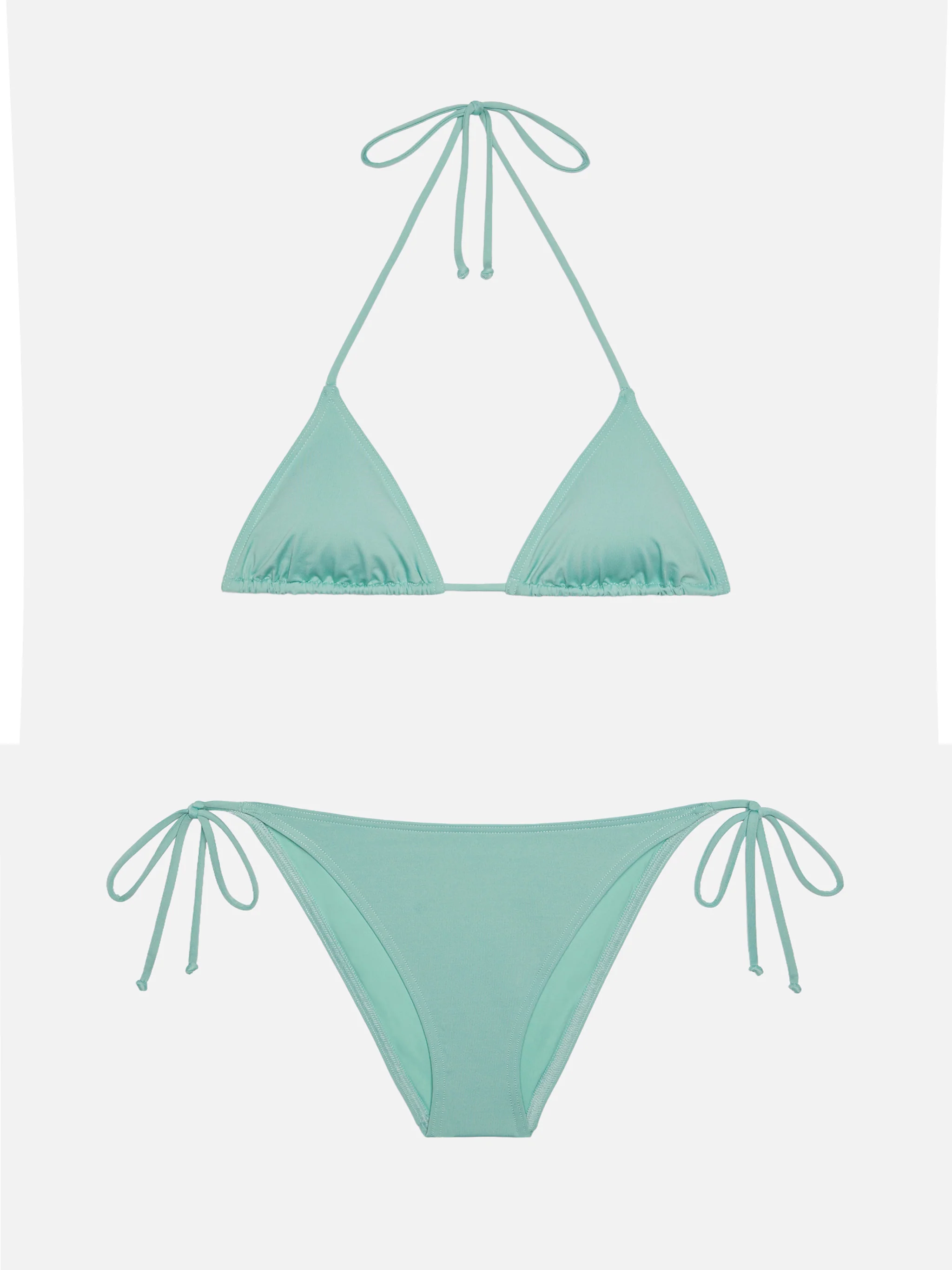 Leah Virgo triangle bikini in sage green