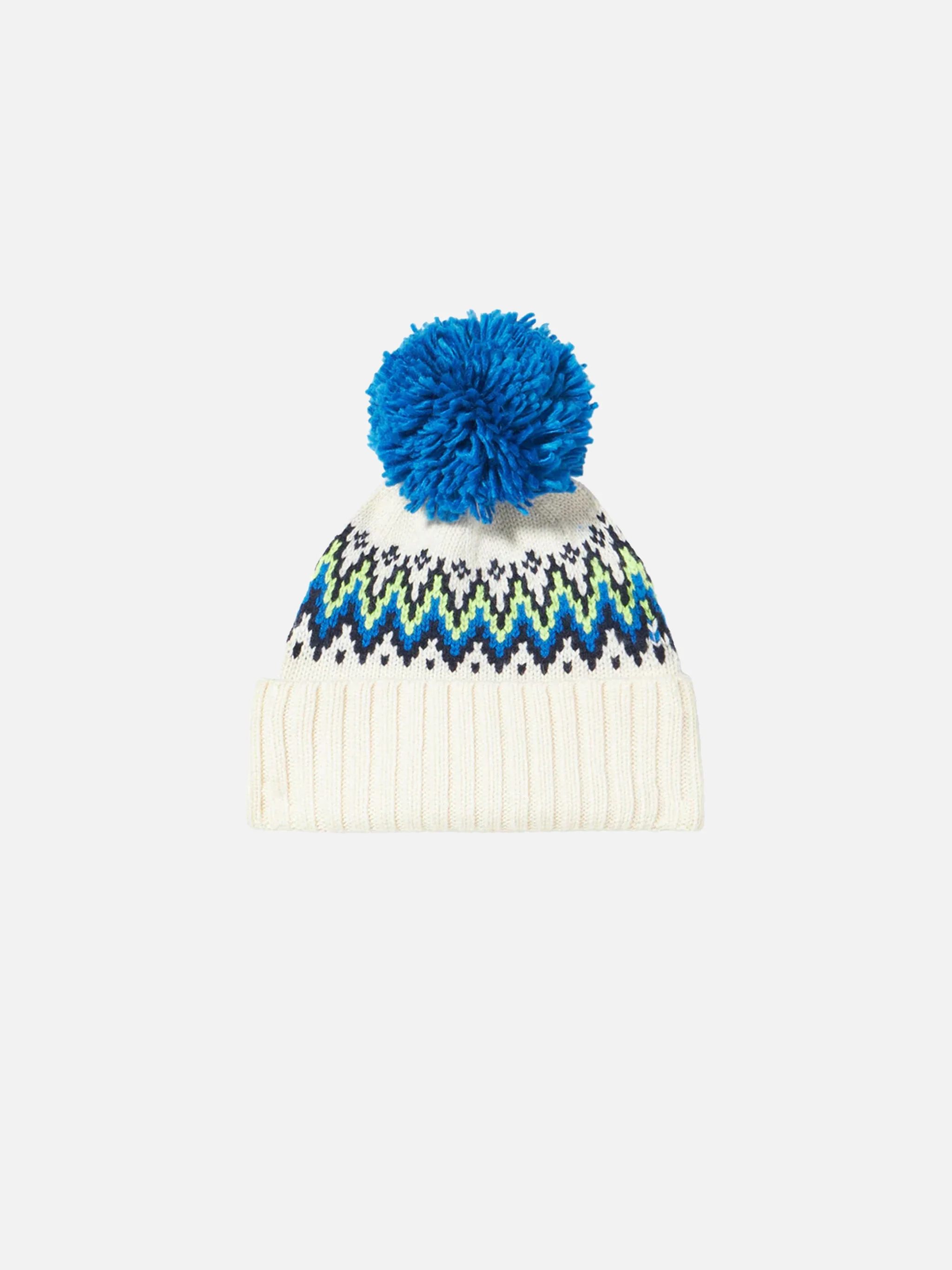 Wengen Nordic Jr beanie with icelandic jacquard and pompon