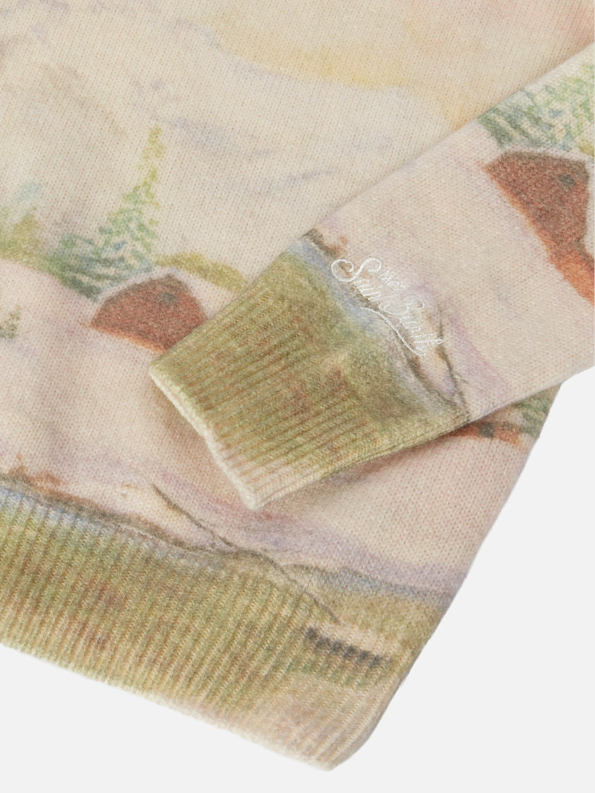 White crewneck Princess with mountain print and dreamland embroidery - Image 4