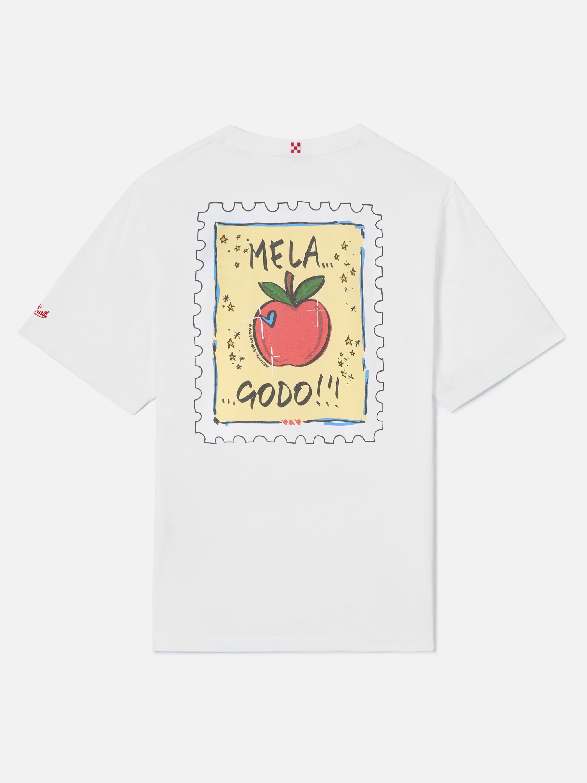White Portland t-shirt with Mela Godo illustration