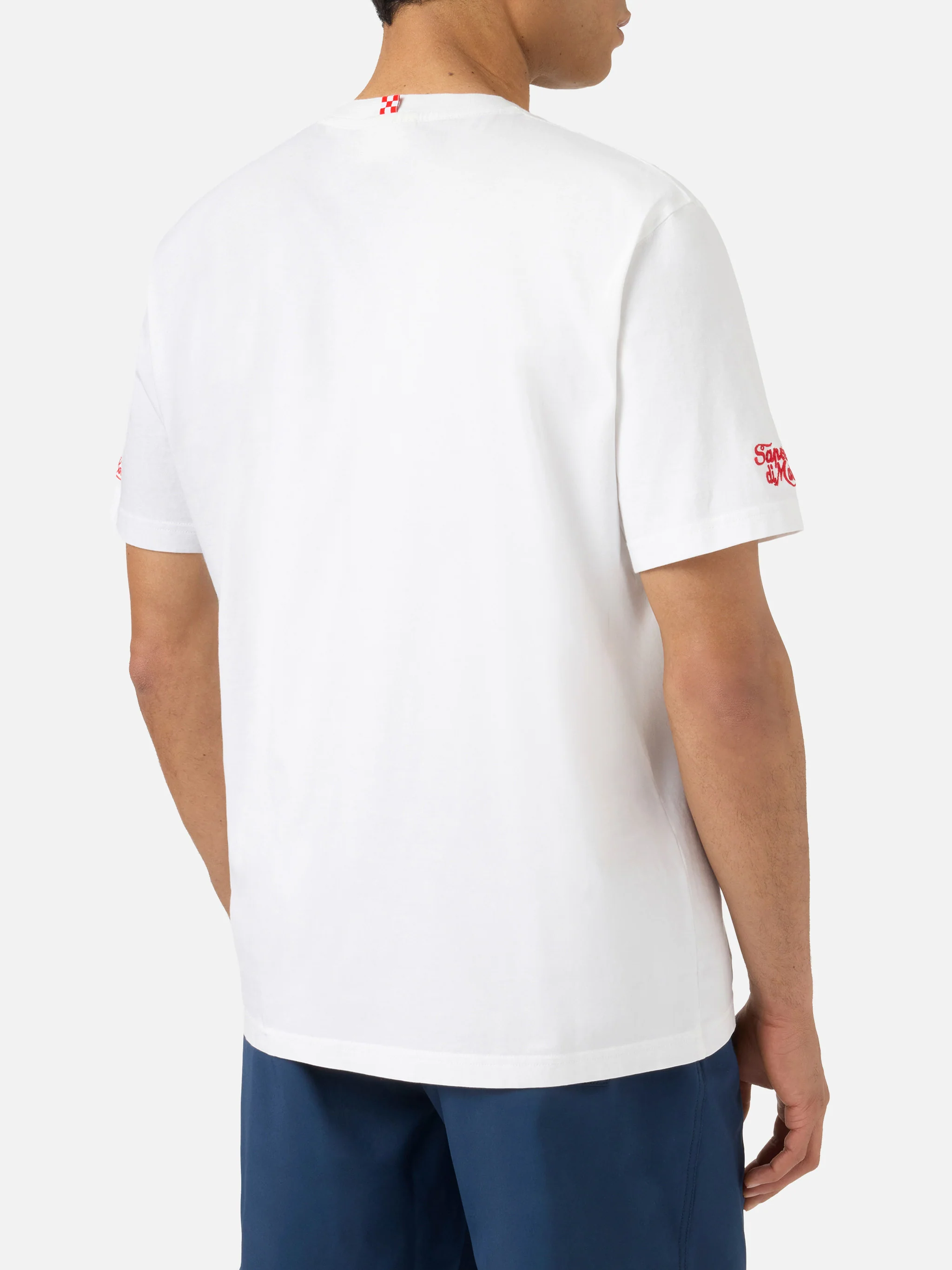 White Portofino T-shirt with Abbronzatissimo embroidery - Image 3
