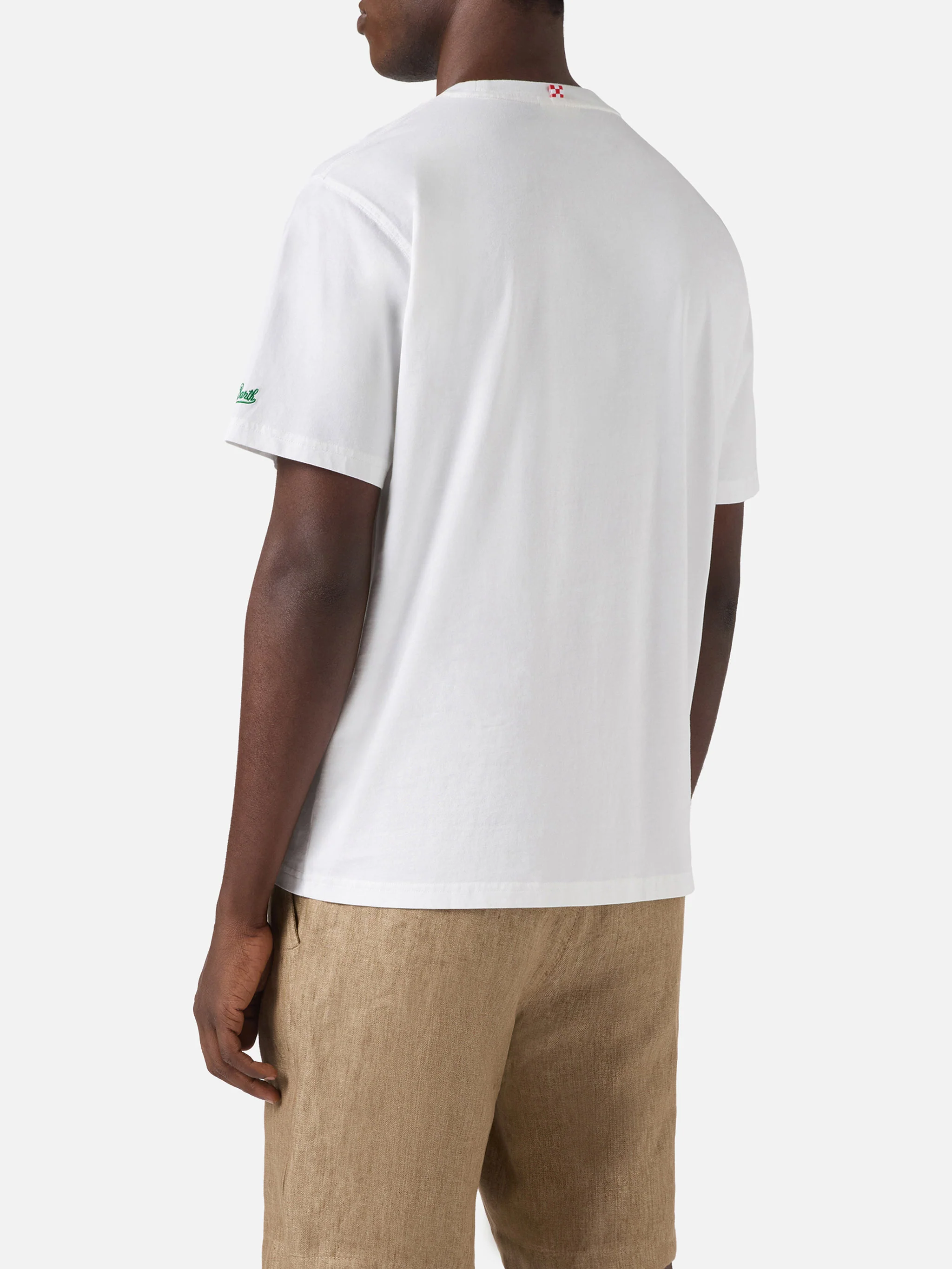 White Portofino T-shirt with Gin Tonic embroidery - Image 3