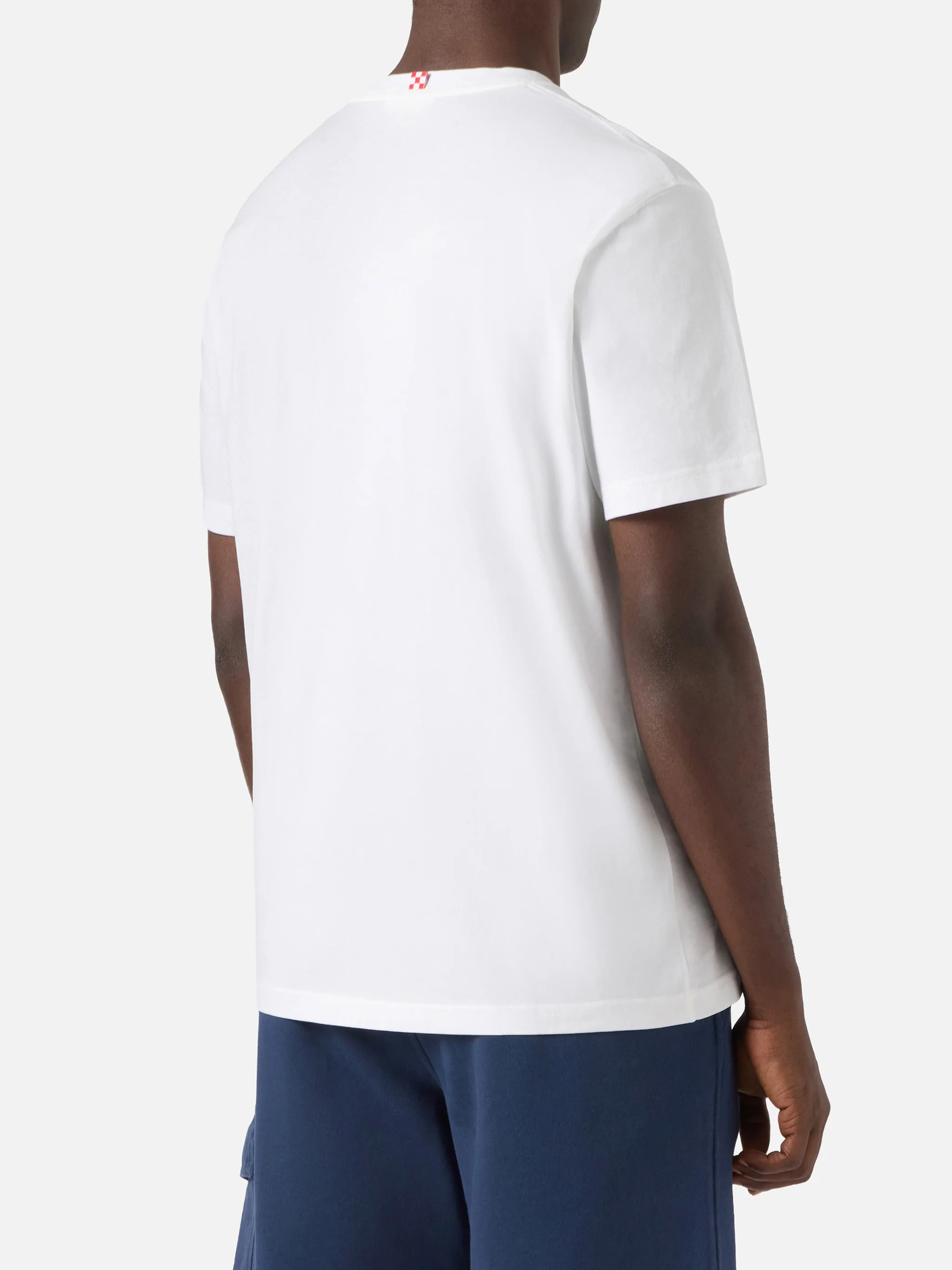 White Portofino T-shirt with I Work For The Big 4 embroidery - Image 3