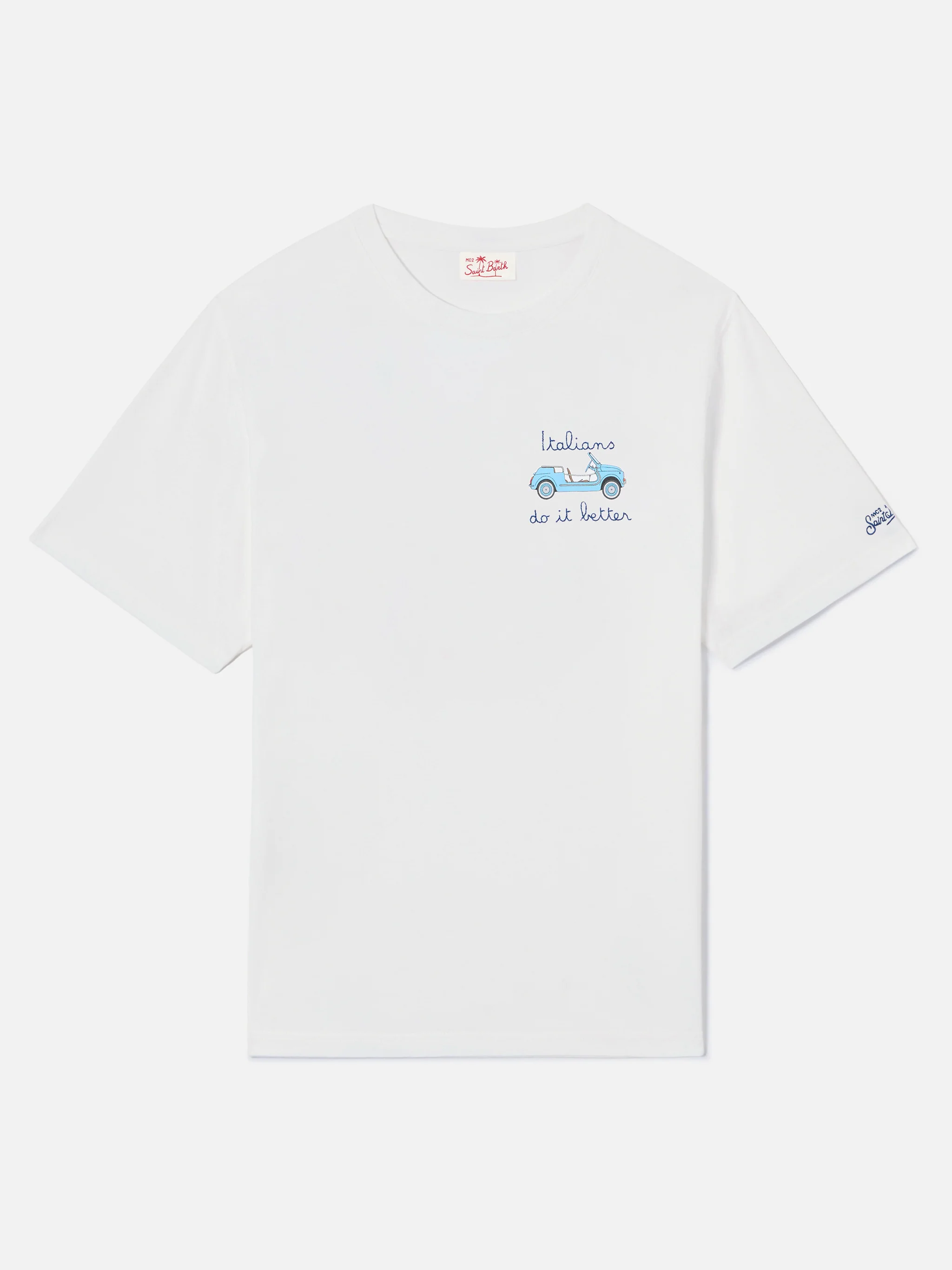 White Portofino T-shirt with Italians Do It Better embroidery - Image 5