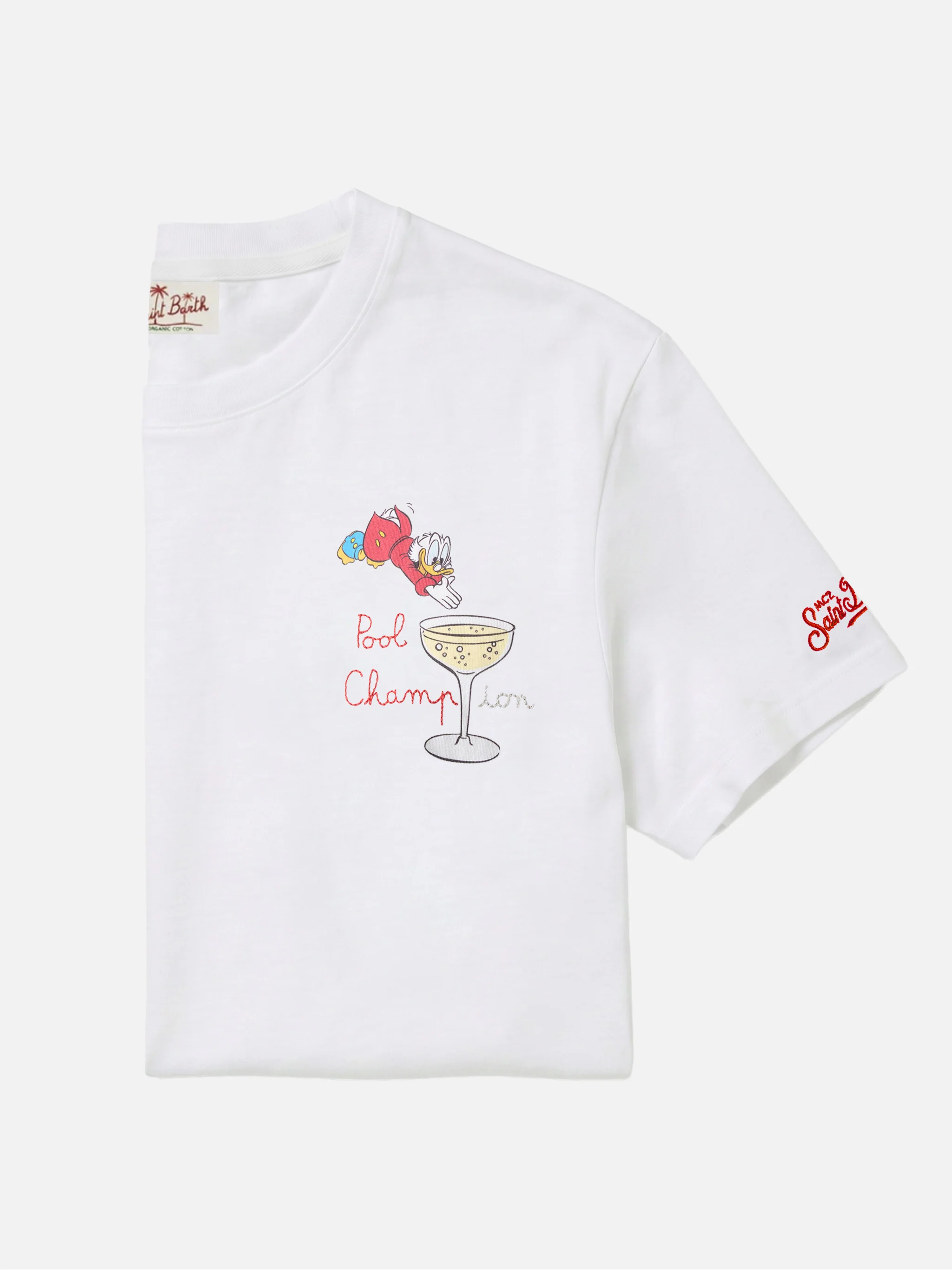 White Portofino T-shirt with Pool Champion embroidery | Special Edition