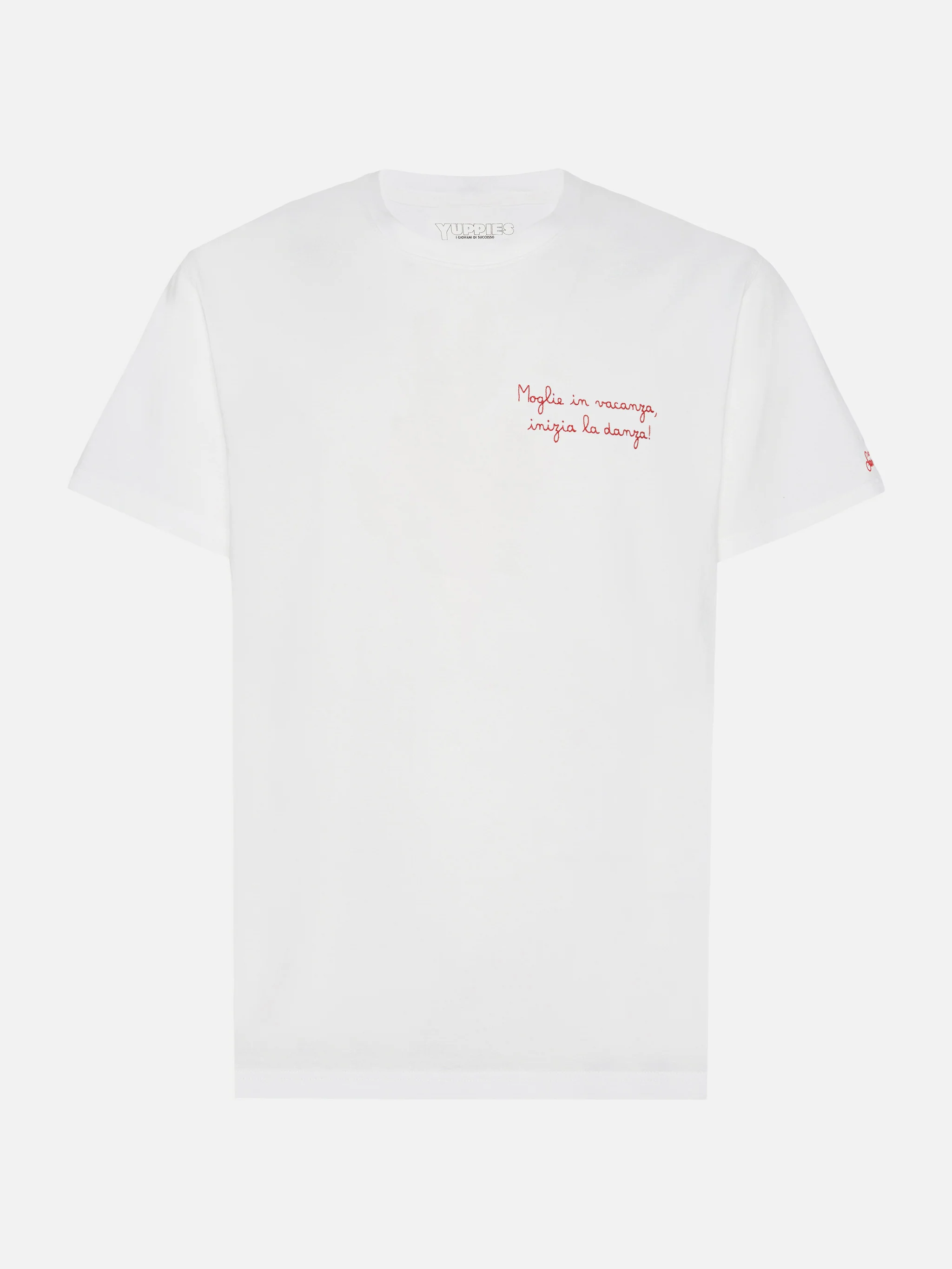 Cotton t-shirt Arnott with Moglie in vacanza... embroidery | YUPPIES SPECIAL EDITION - Image 4