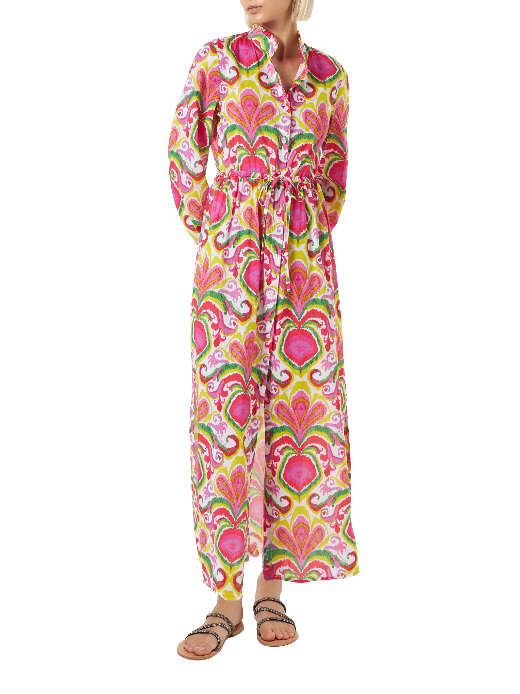 Jodie cotton dress with ikat print