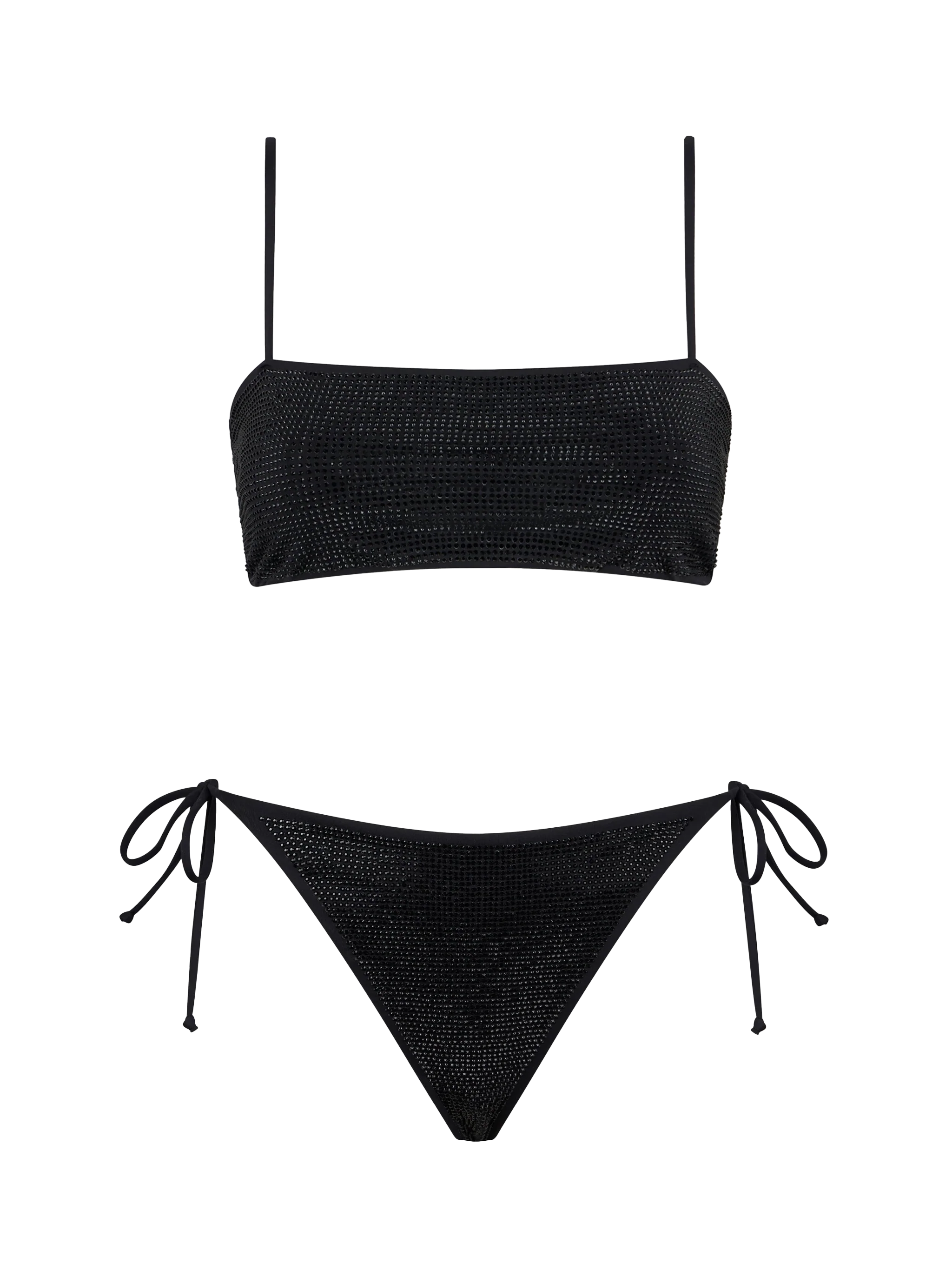 Athena Virgo black rhinestone bandeau bikini