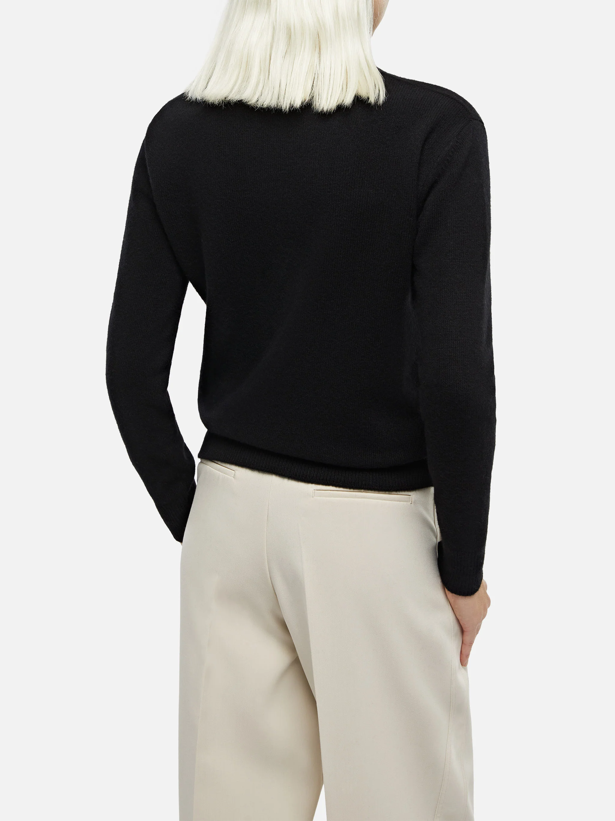 Woman black sweater New Queen with Queen of the night embroidery - Image 3