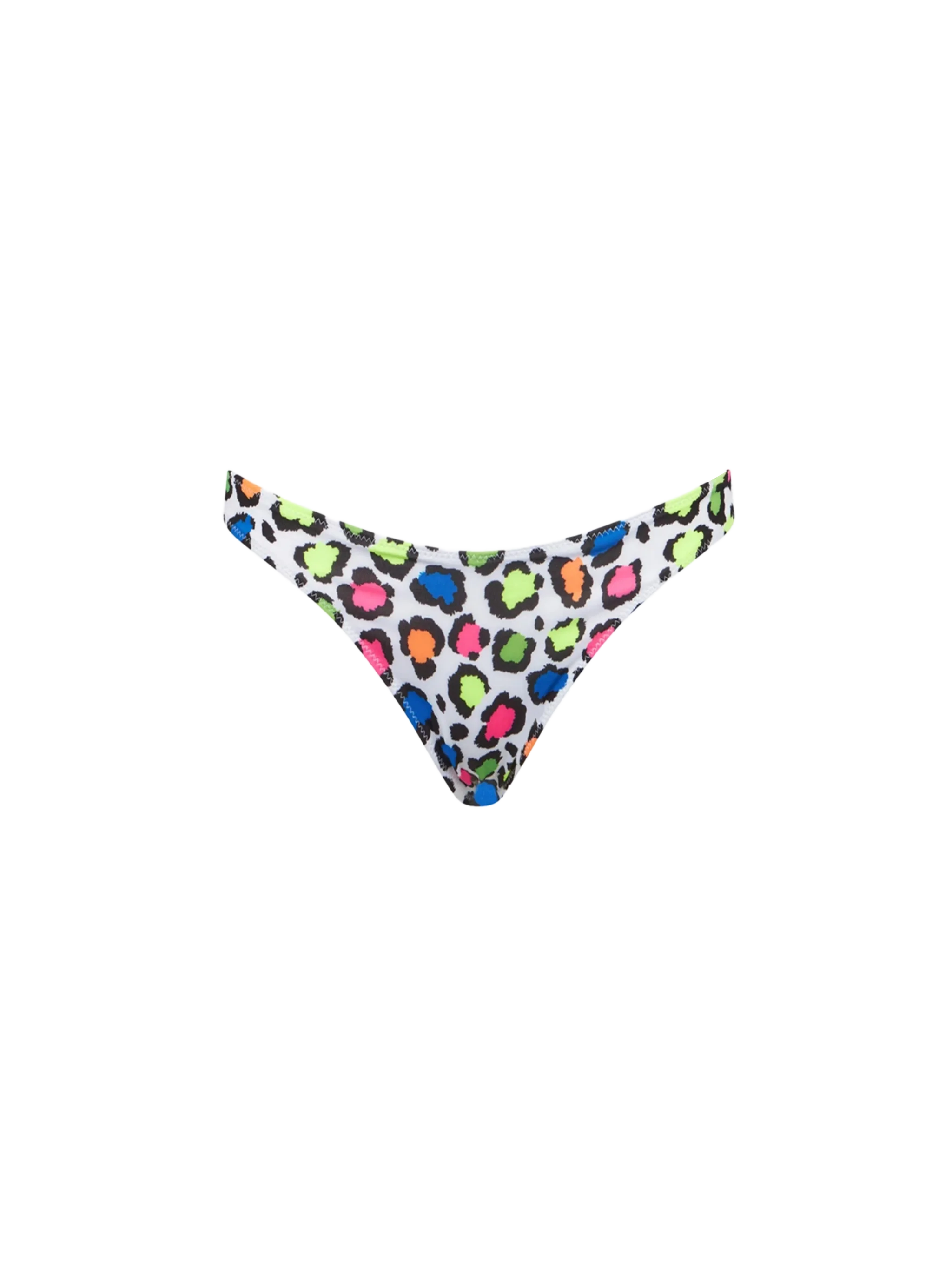 Multicolor Naomi cheeky swim briefs with animalier print