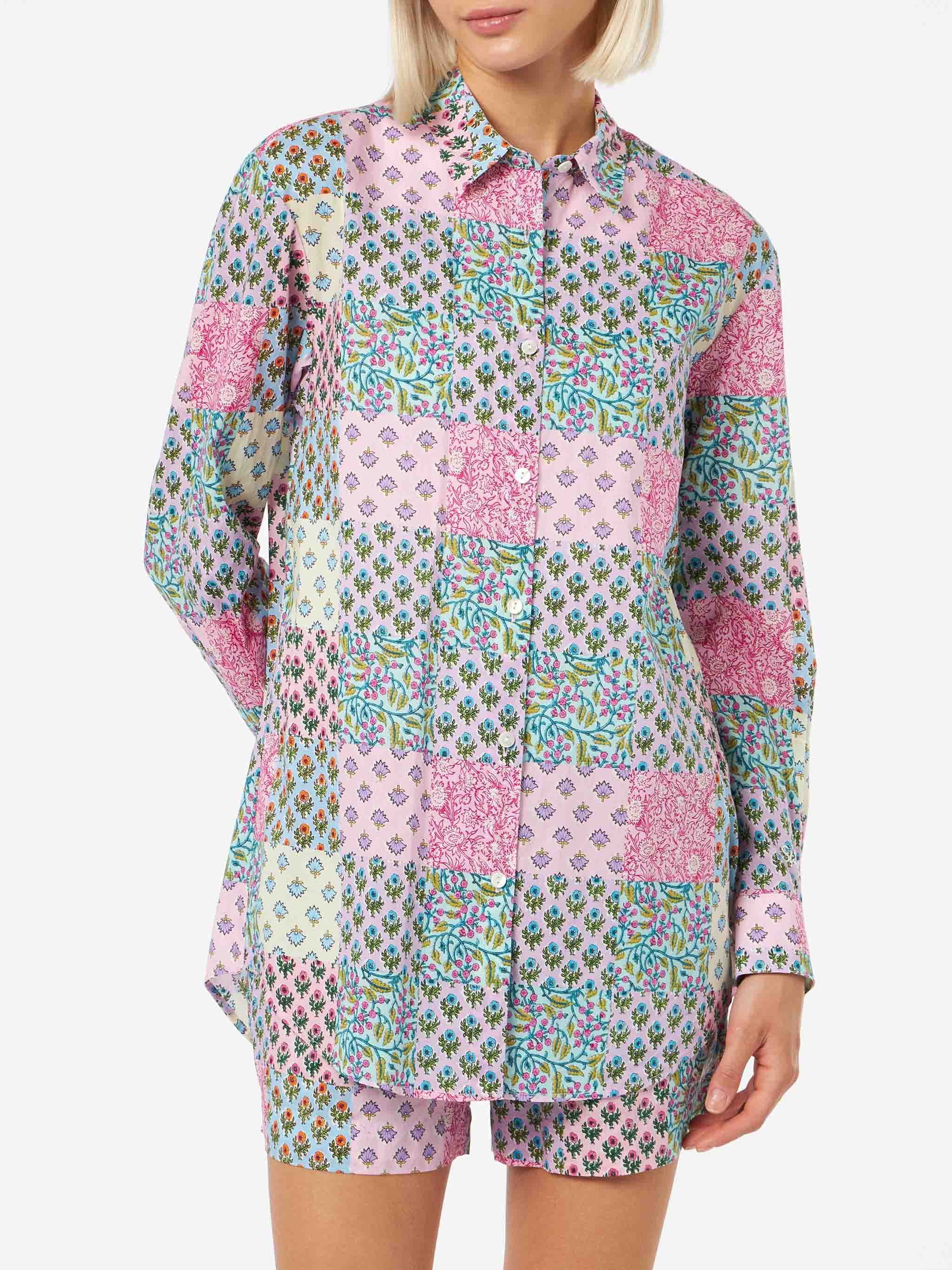 Brigitte multicolor floral cotton shirt