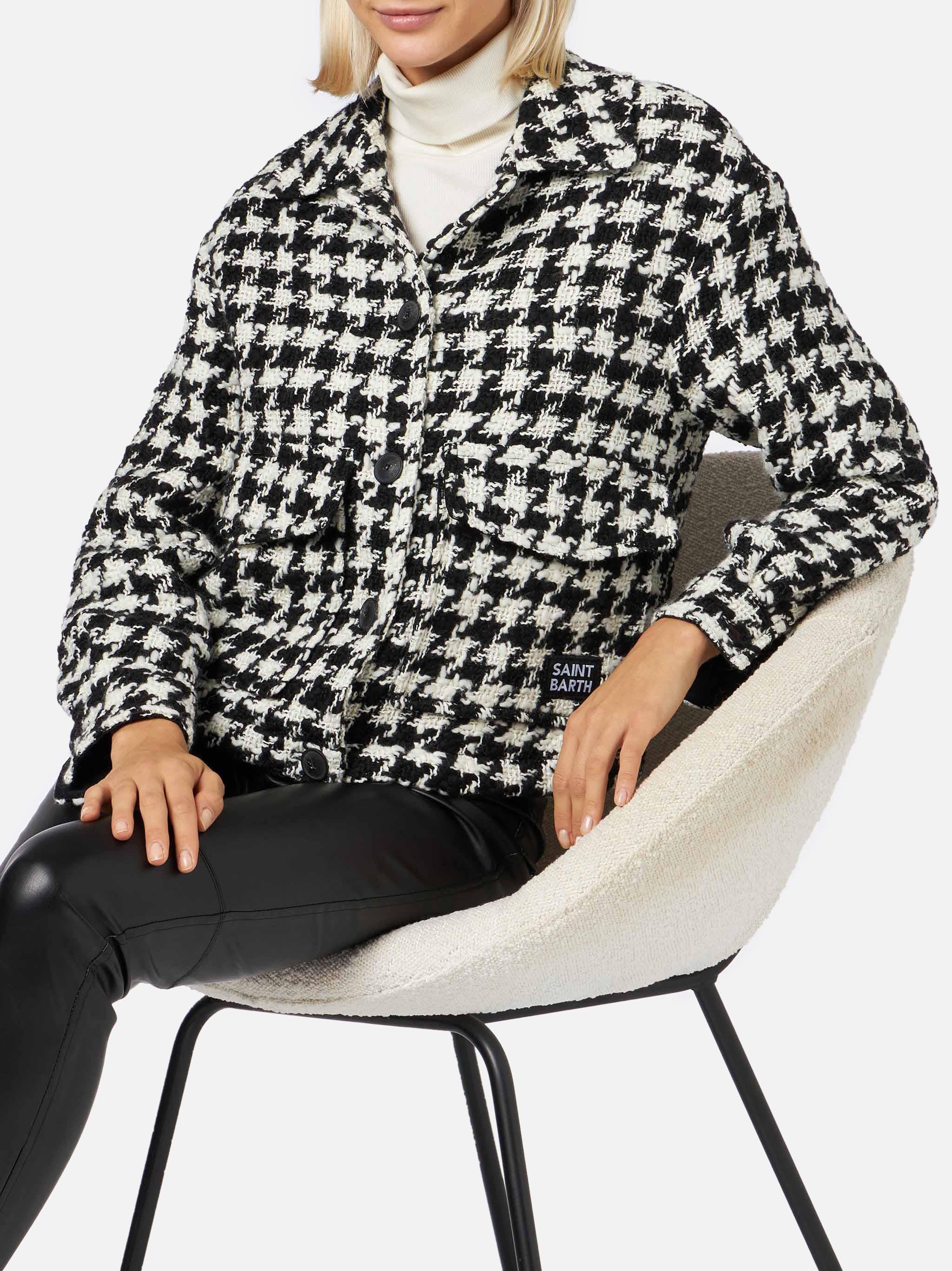 Pied de poule Bonnibell cropped overshirt