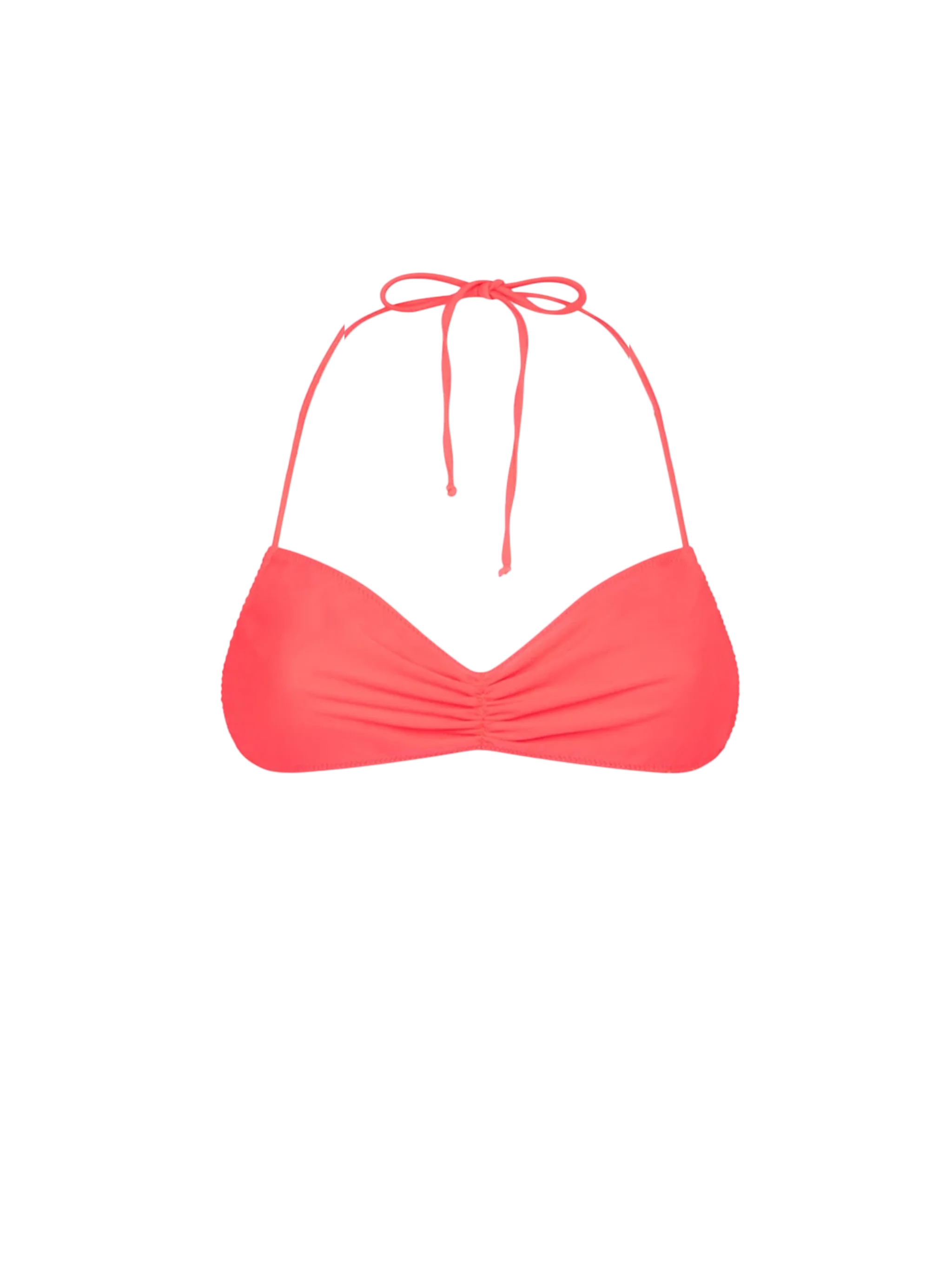 Fluo red Levante bandeau bikini top
