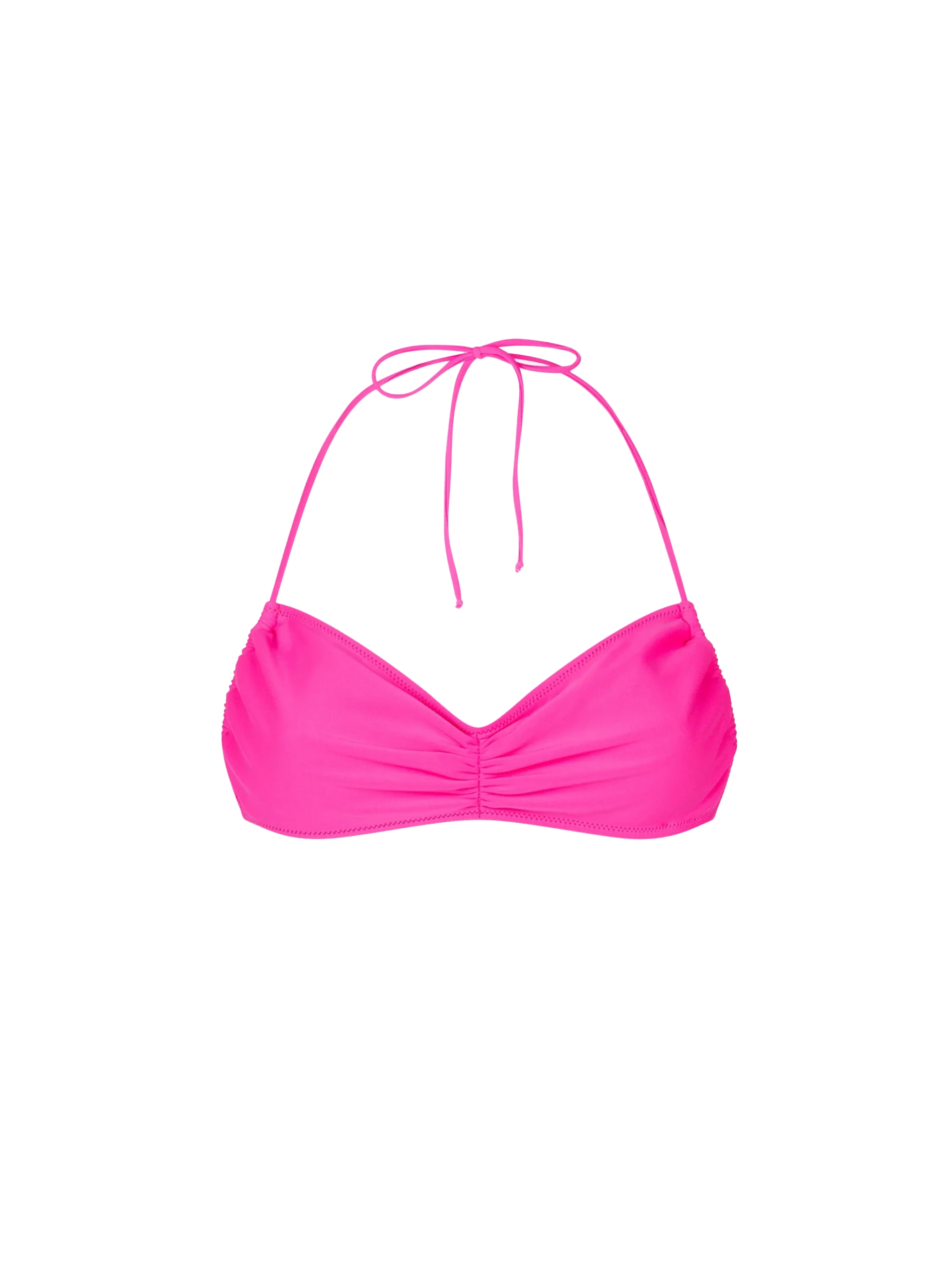 Fuchsia crinkle Levante bandeau swimsuit top