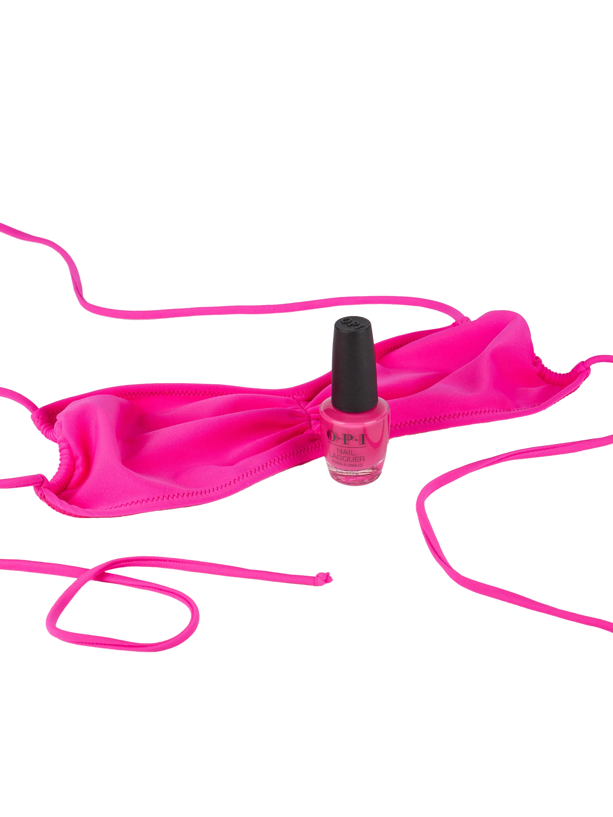 Fuchsia crinkle Levante bandeau swimsuit top - Image 2