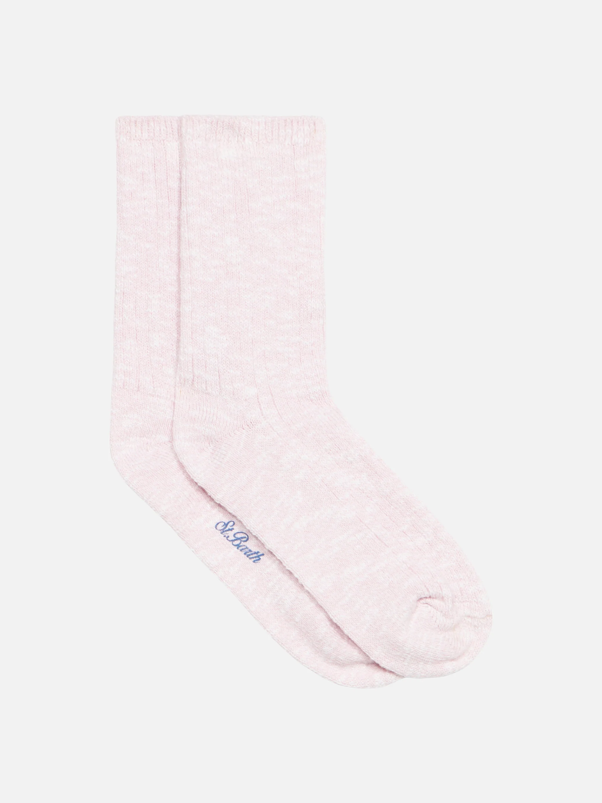 Sox Rib pink melange cotton socks