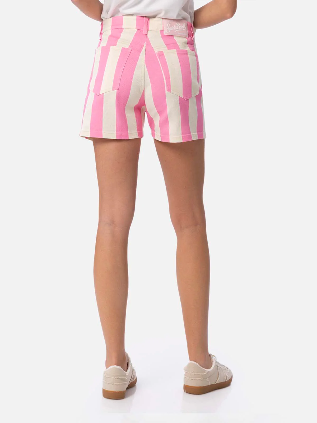 Cancun pink striped denim bermuda shorts - Image 2