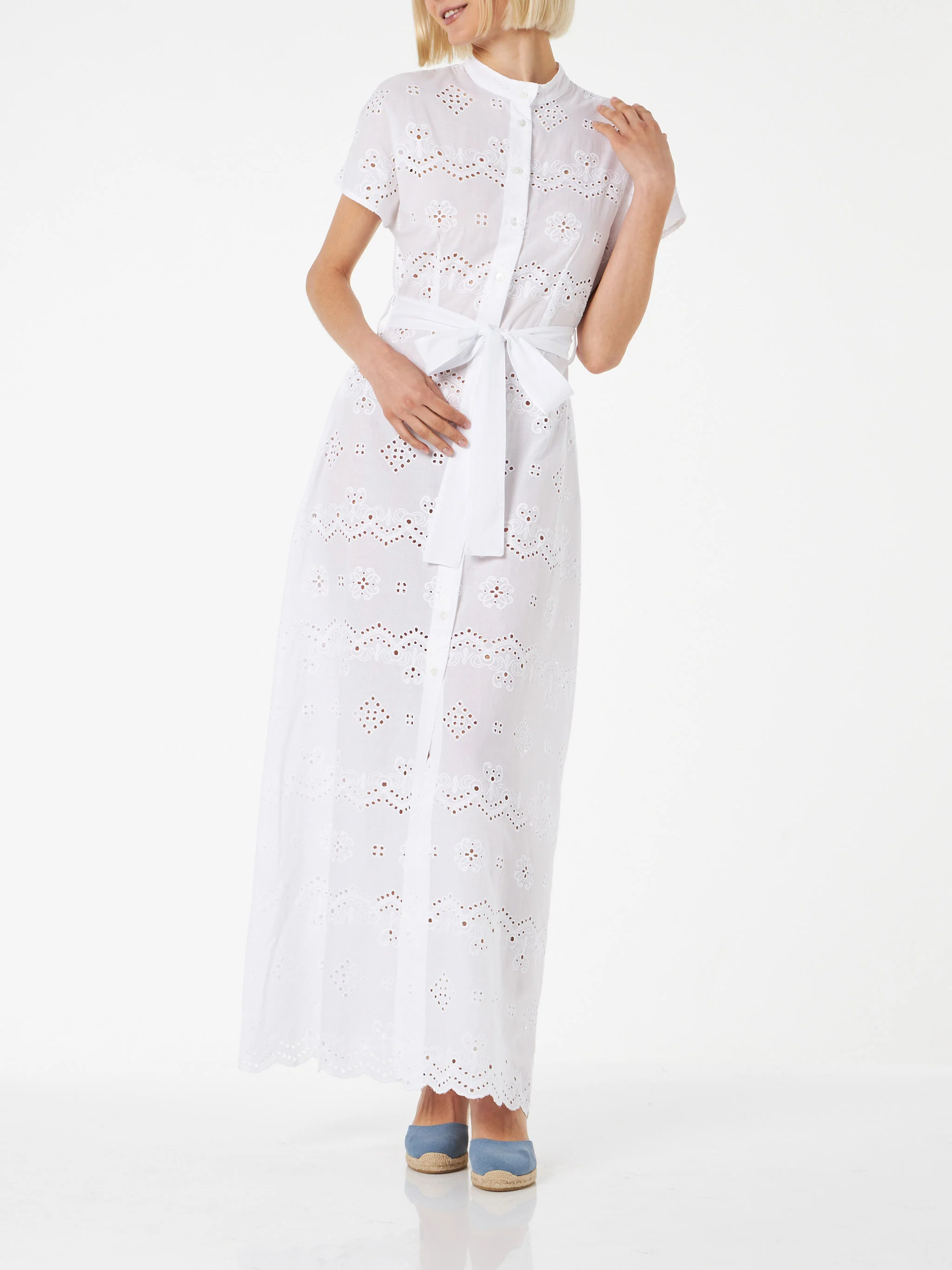 White Keira sangallo long dress