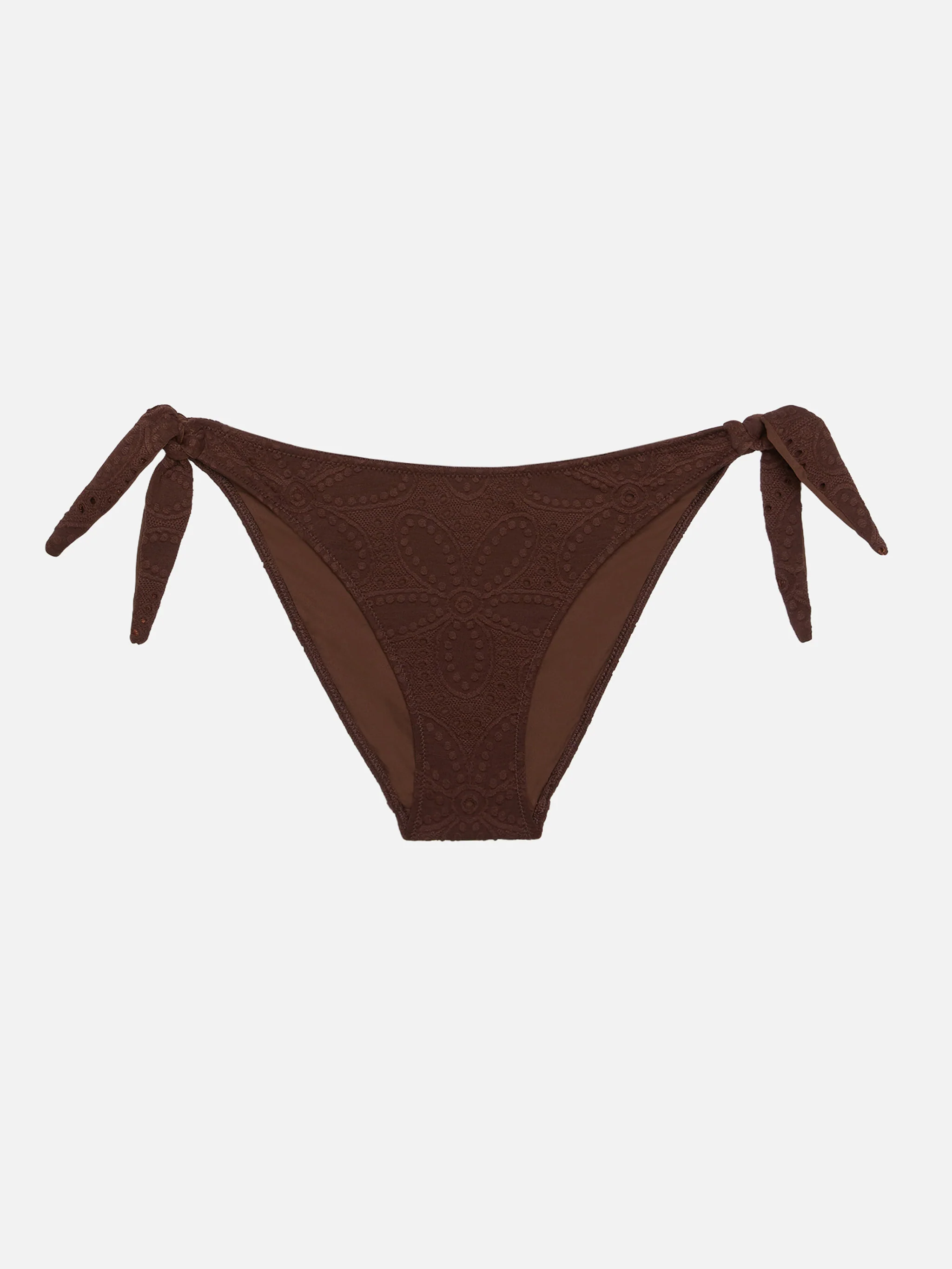 Yali brown Sangallo lace classic swim briefs